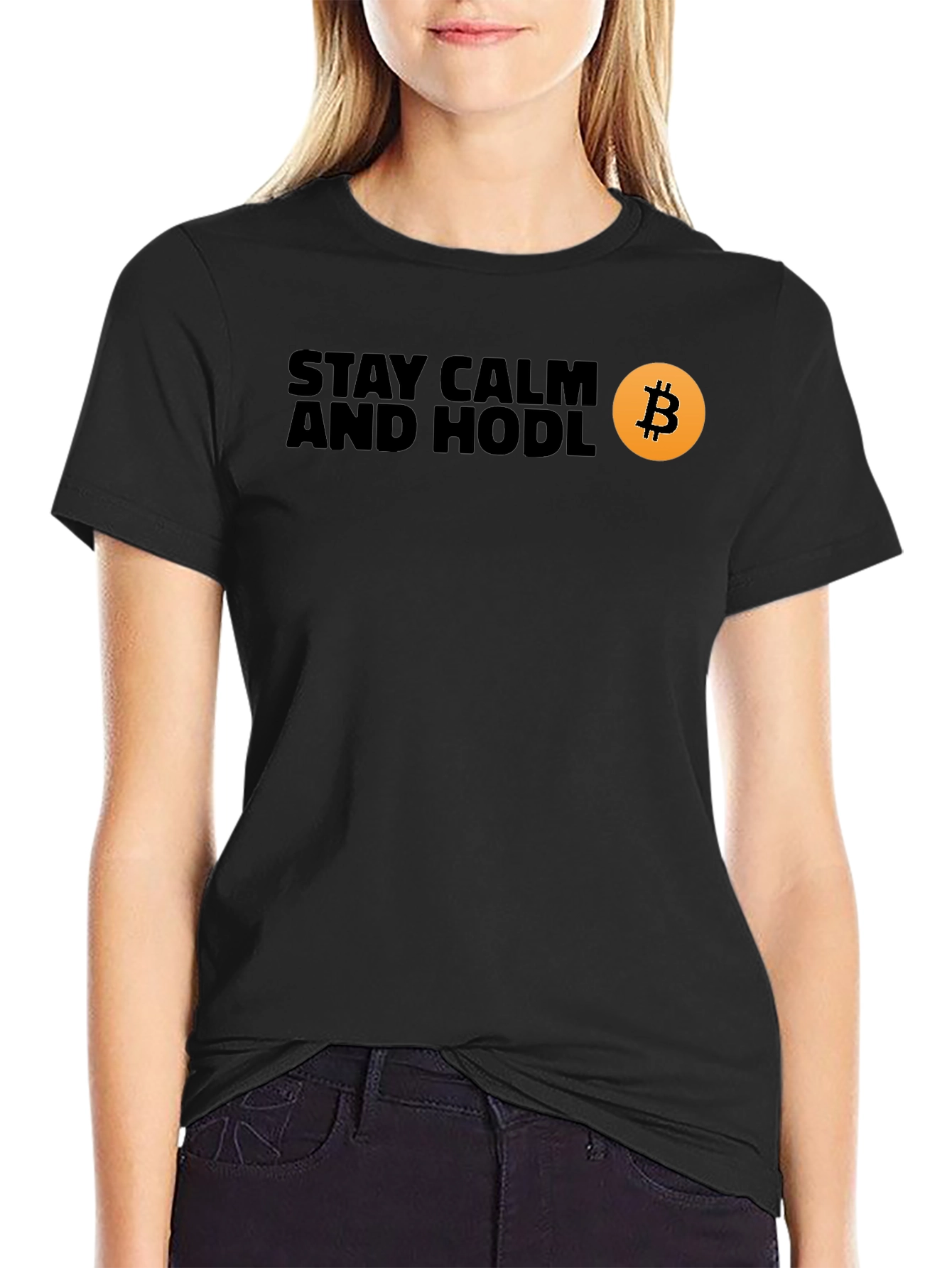 Stay Calm and Hodl Bitcoin Crypto T-Shirt