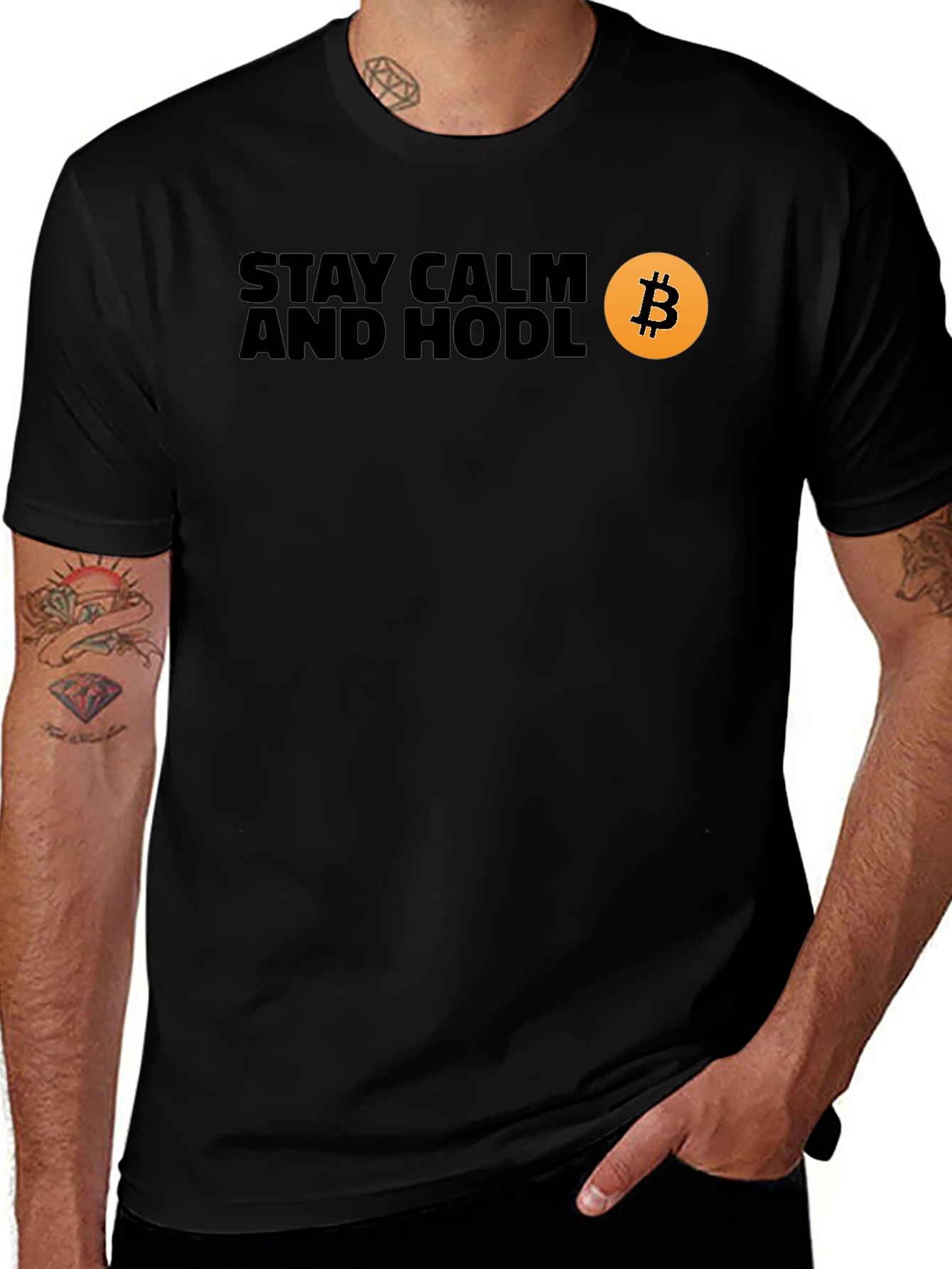 Stay Calm and Hodl Bitcoin Crypto T-Shirt