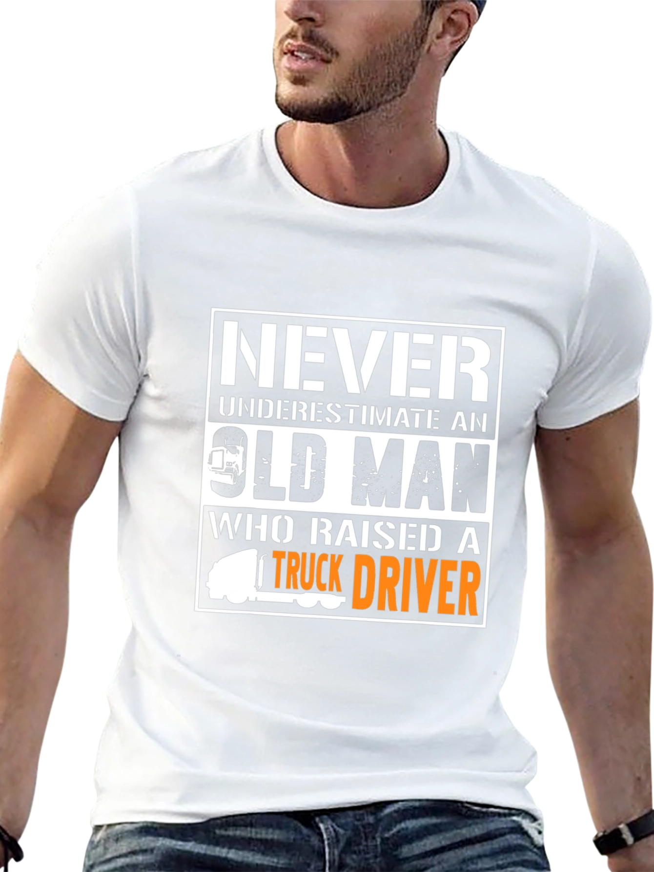 Never Underestimate Old Man Trucker T-Shirt