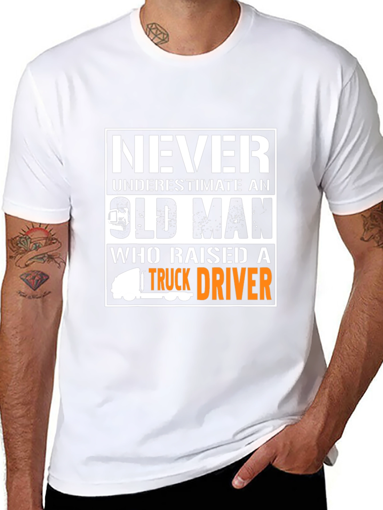 Never Underestimate Old Man Trucker T-Shirt