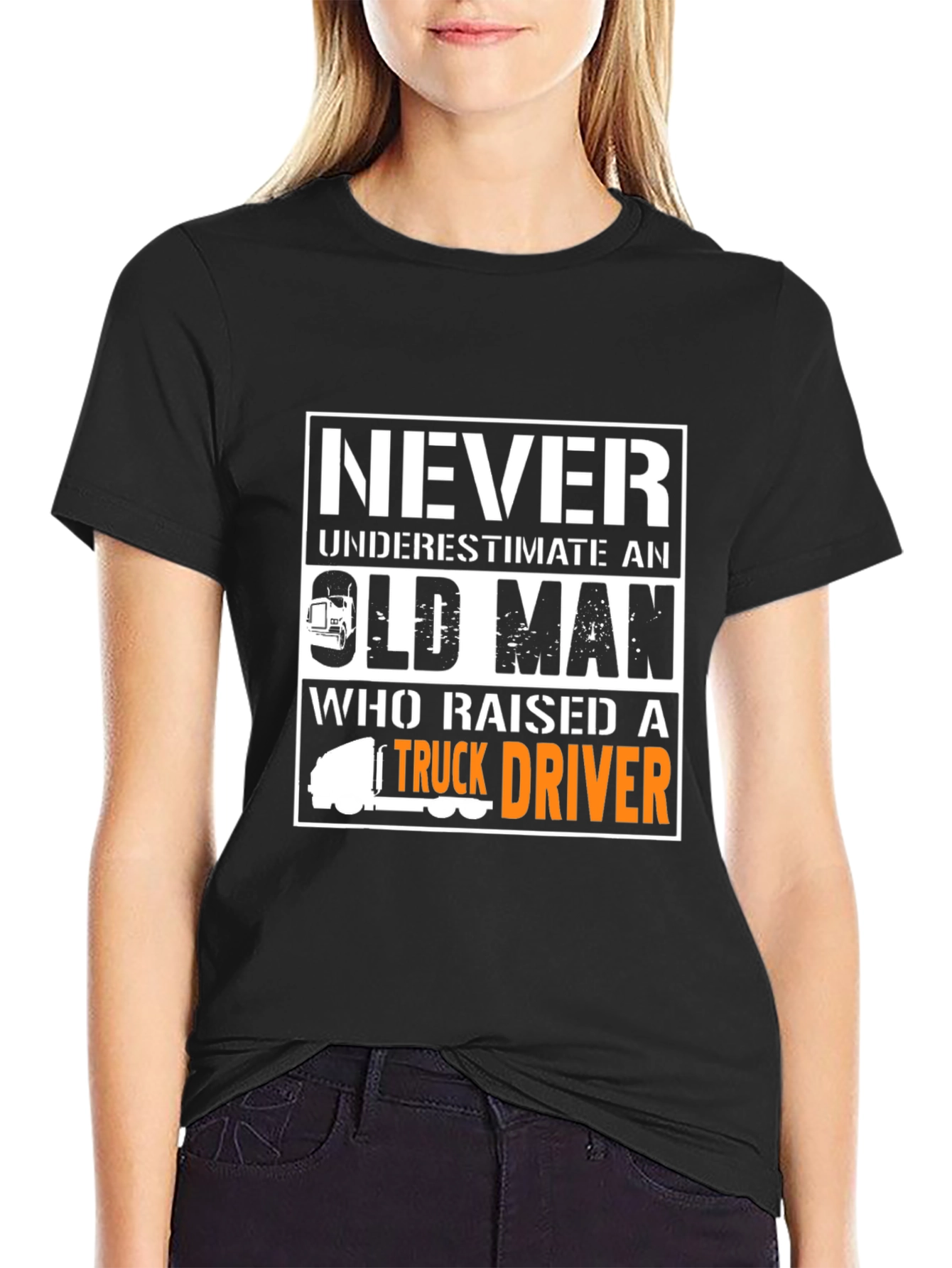 Never Underestimate Old Man Trucker T-Shirt