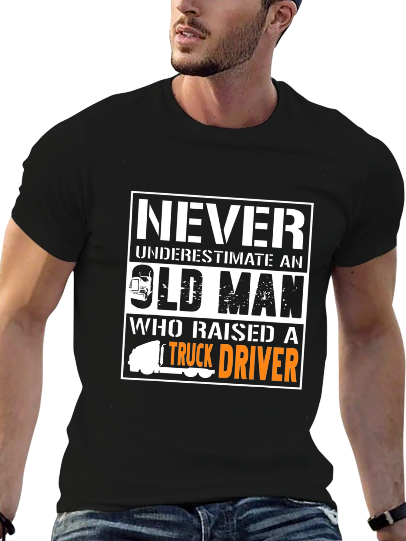 Never Underestimate Old Man Trucker T-Shirt