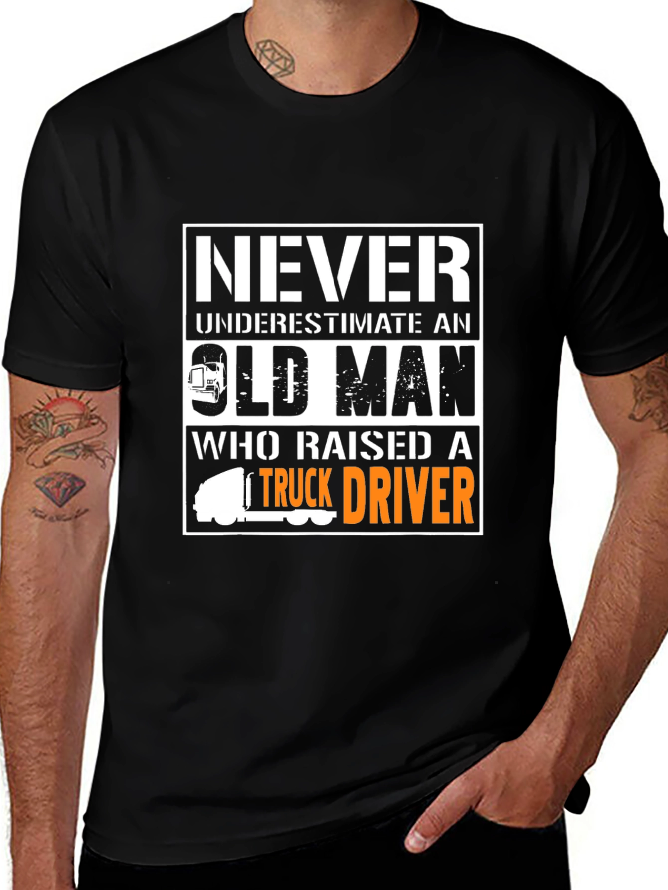 Never Underestimate Old Man Trucker T-Shirt