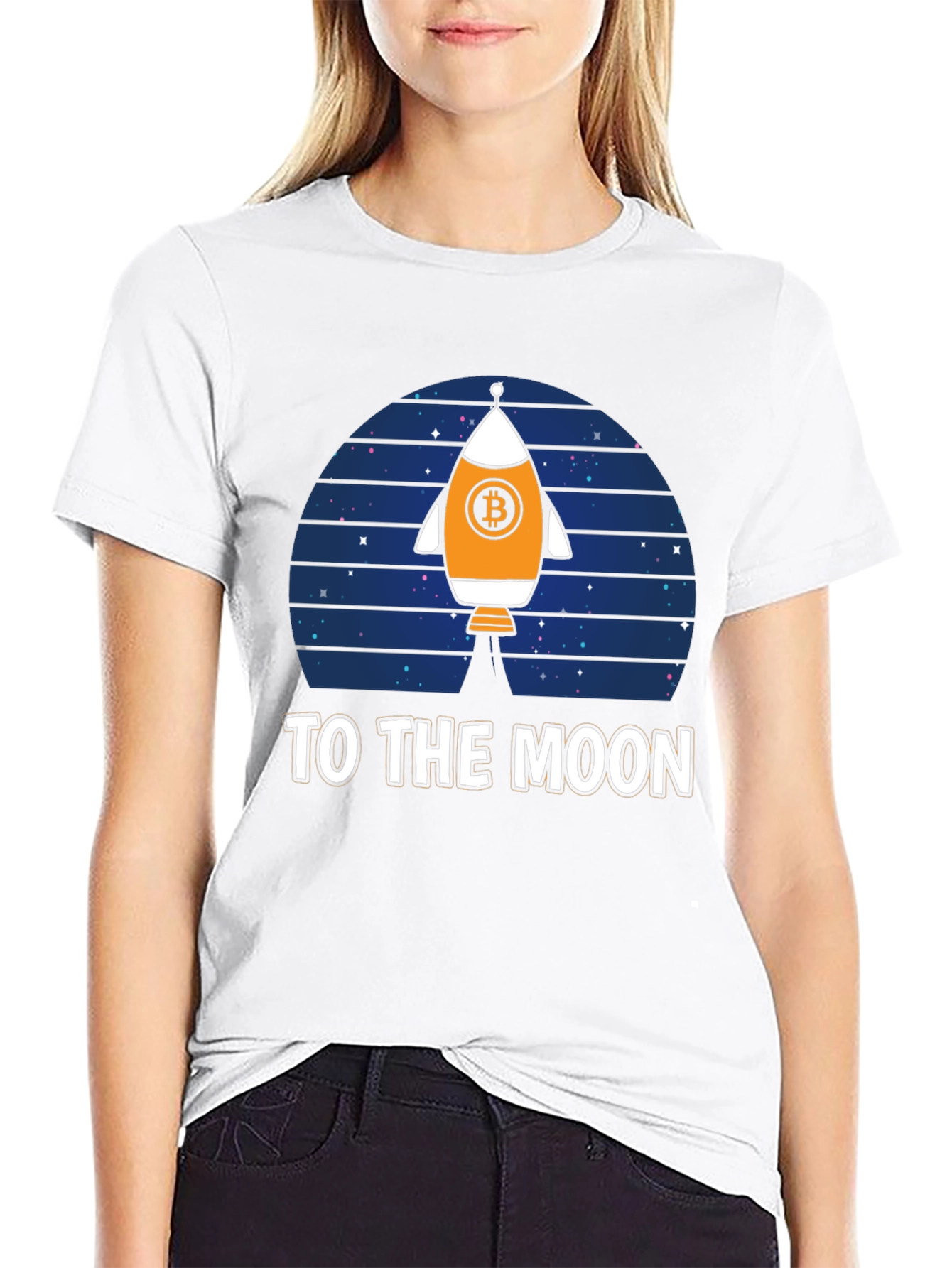 Bitcoin Rocket to the Moon T-Shirt