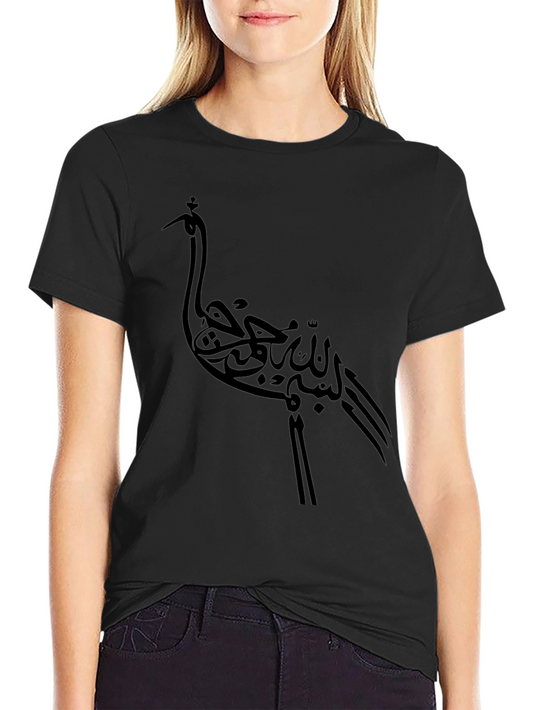 Artistic Crane Graphic T-Shirt - Unique Design