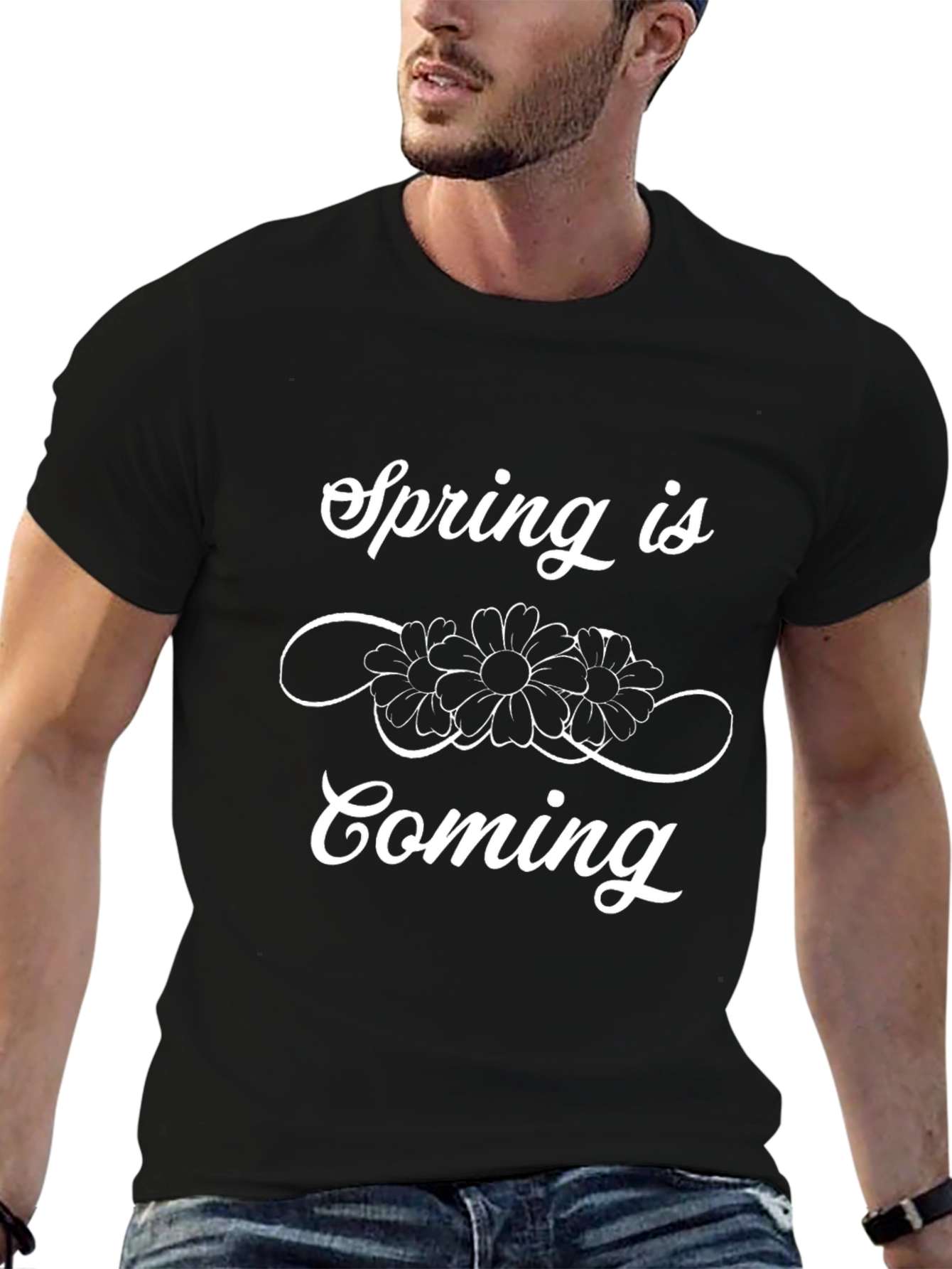 Spring is Coming Graphic Tee - Black