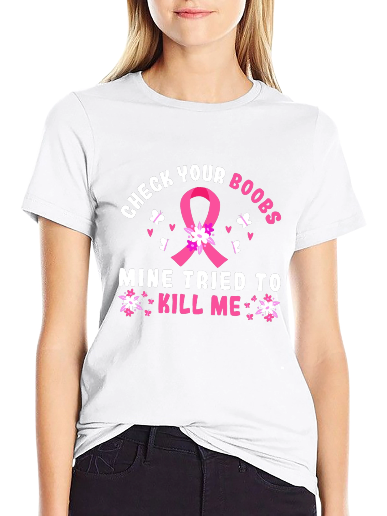 Check Your Boobs Breast Cancer Awareness T-Shirt
