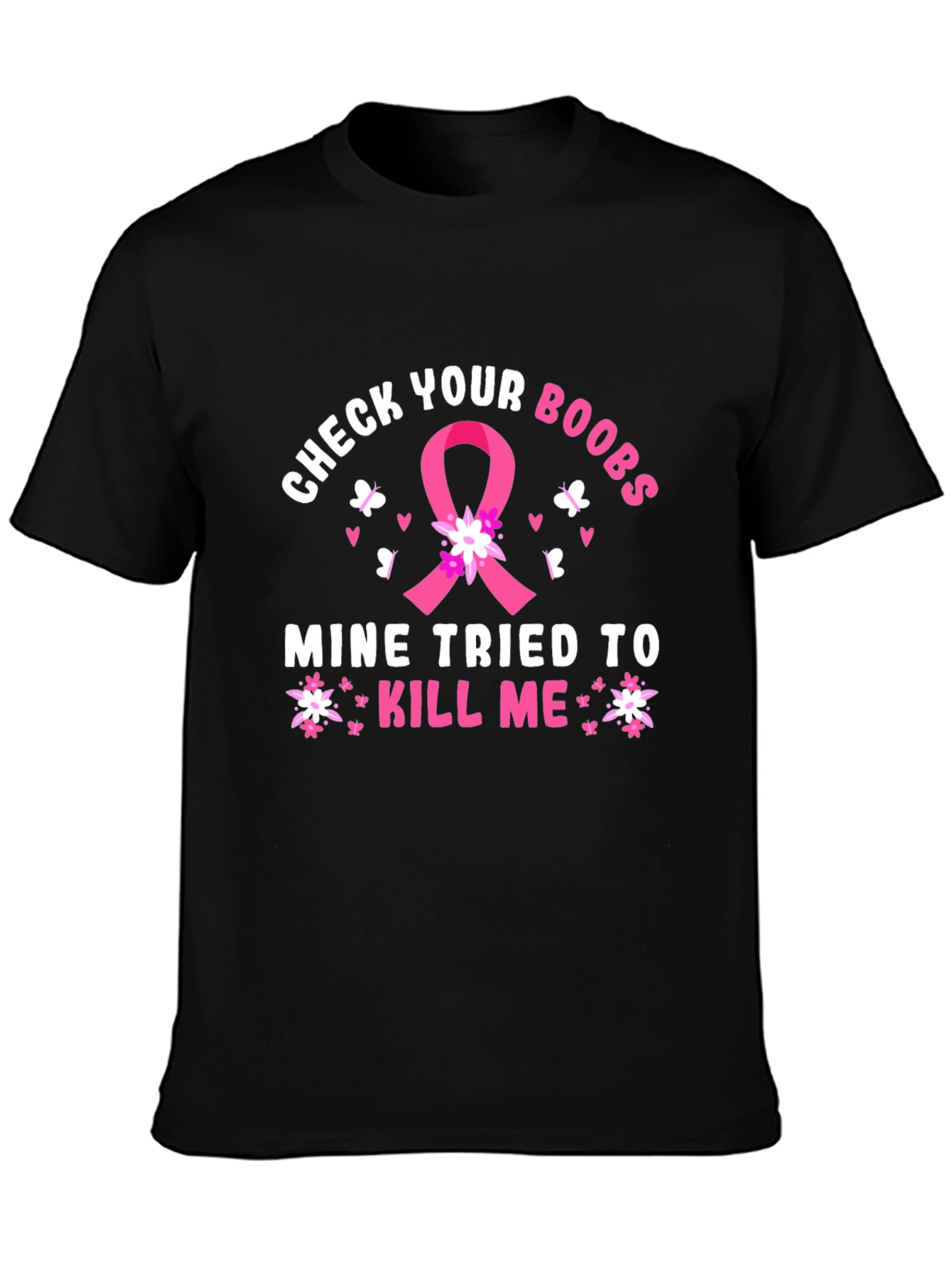 Check Your Boobs Breast Cancer Awareness T-Shirt