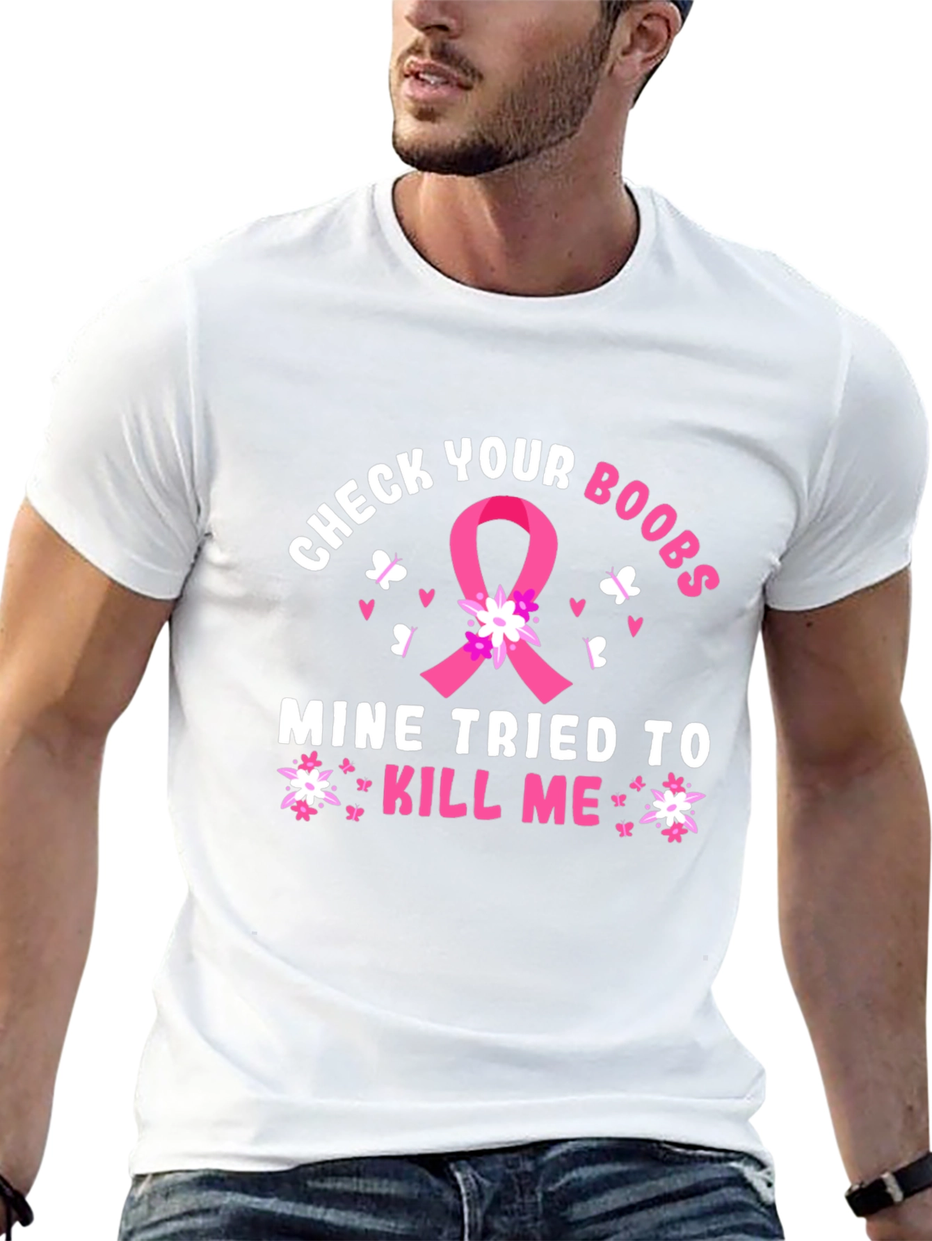 Check Your Boobs Breast Cancer Awareness T-Shirt