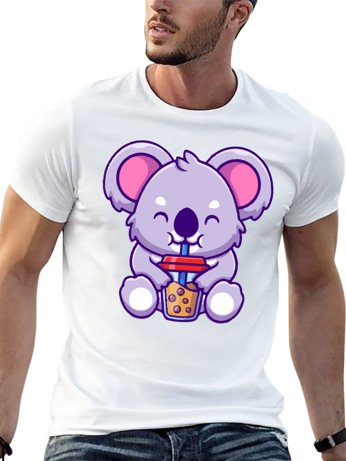 Cute Koala Boba Tea Graphic T-Shirt