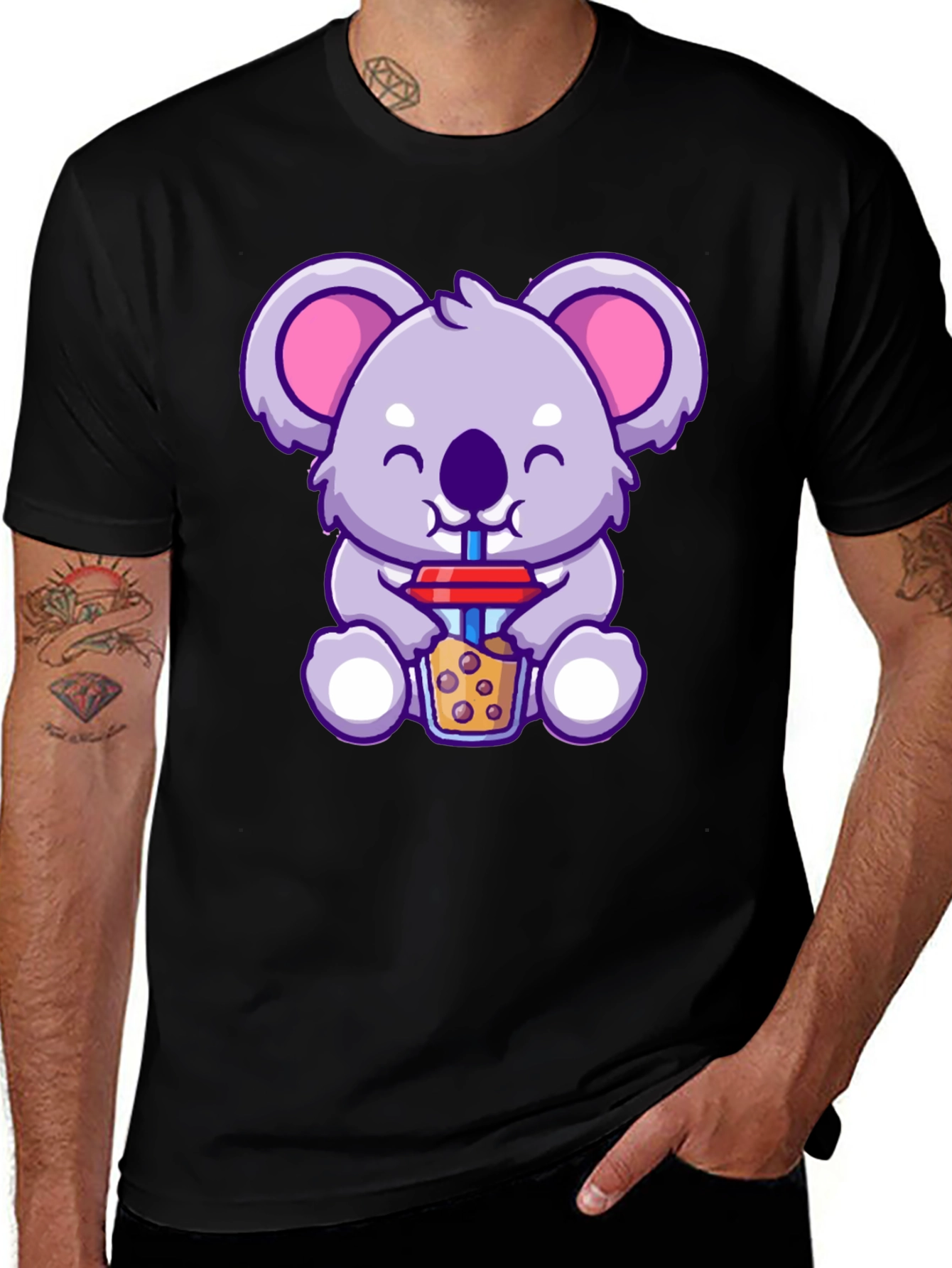 Cute Koala Boba Tea Graphic T-Shirt