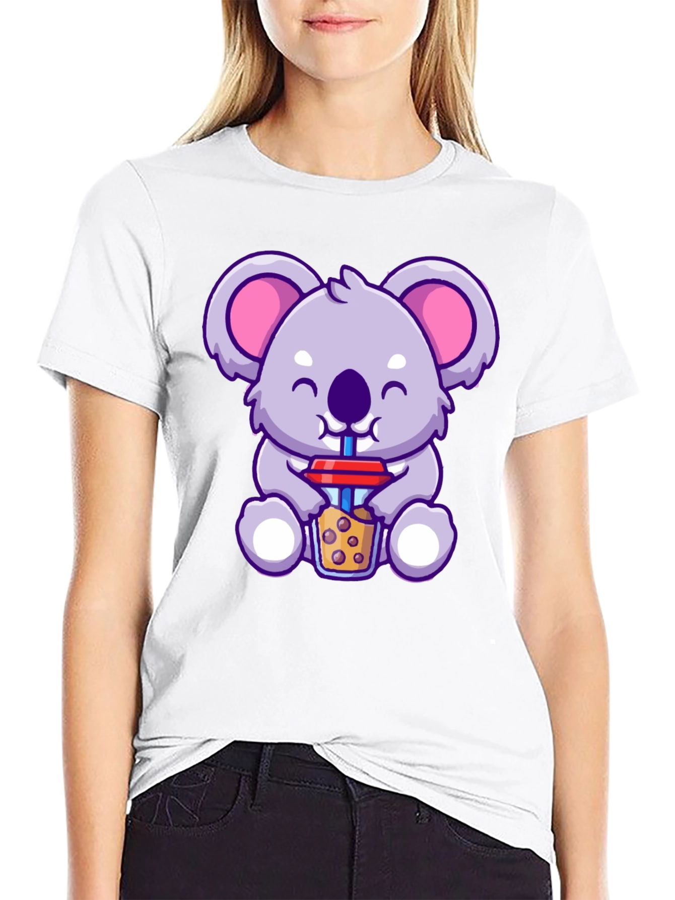 Cute Koala Boba Tea Graphic T-Shirt