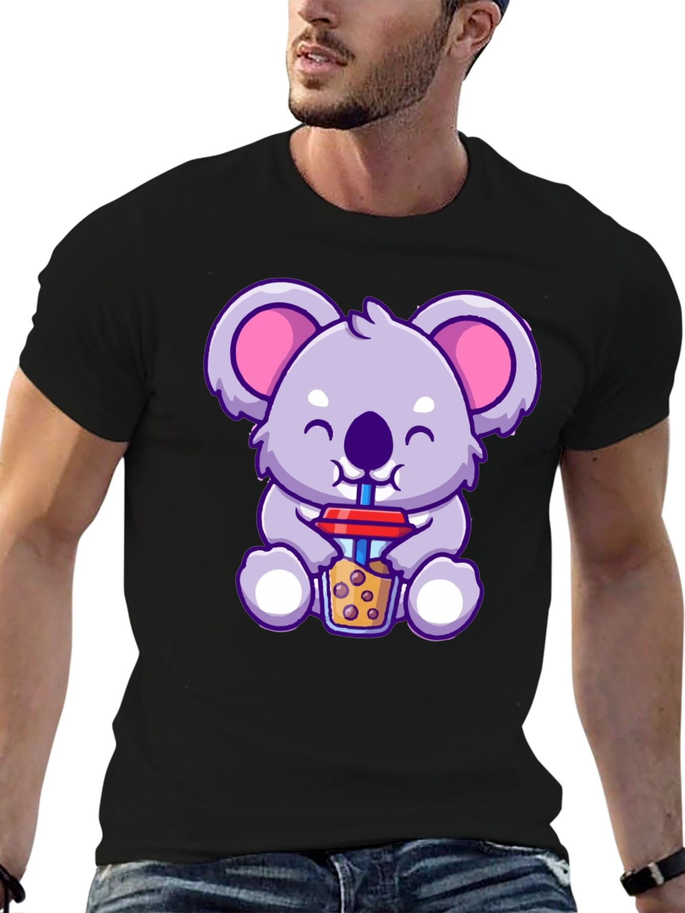 Cute Koala Boba Tea Graphic T-Shirt