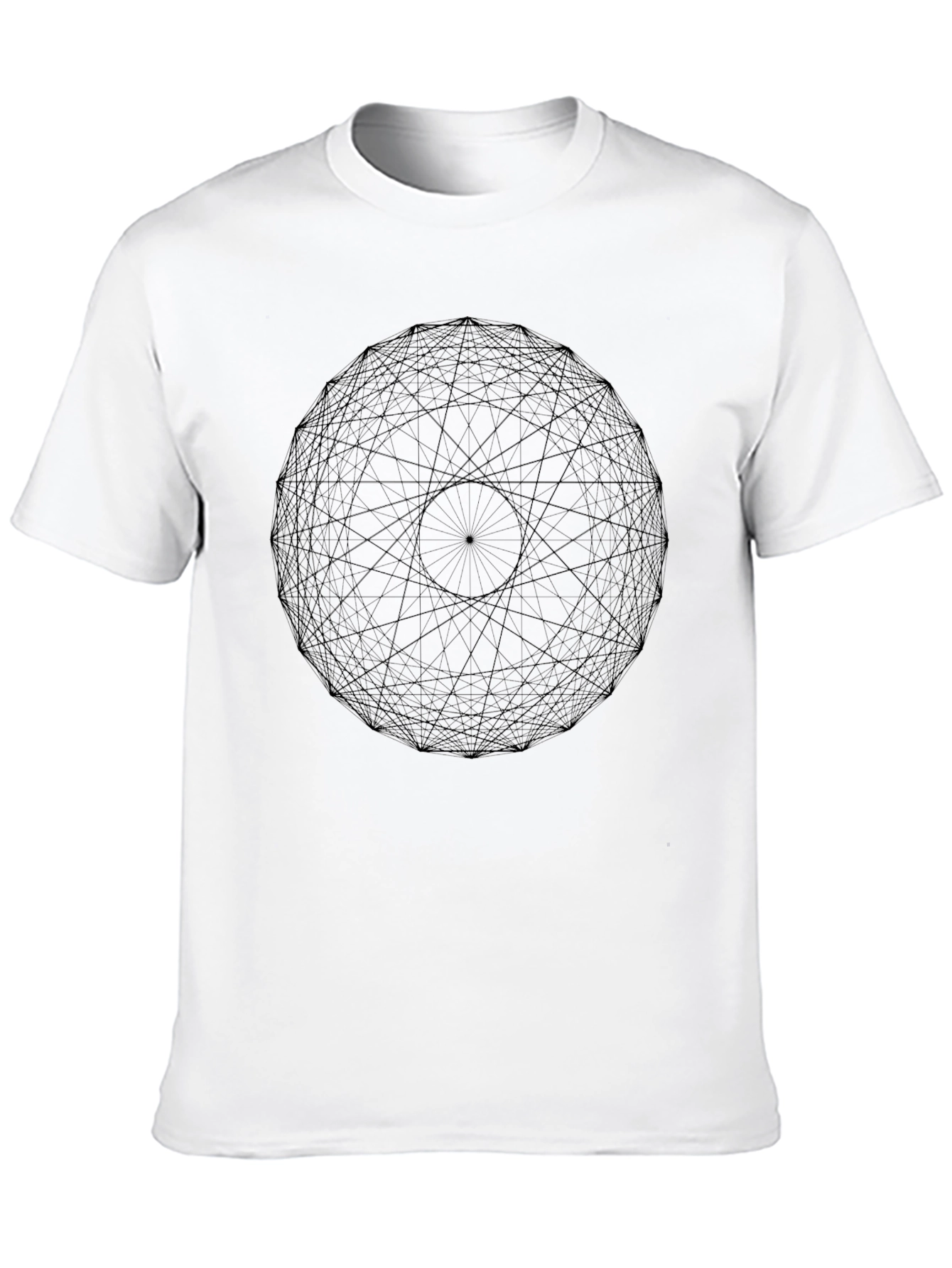 Geometric Line Art Black Graphic Tee