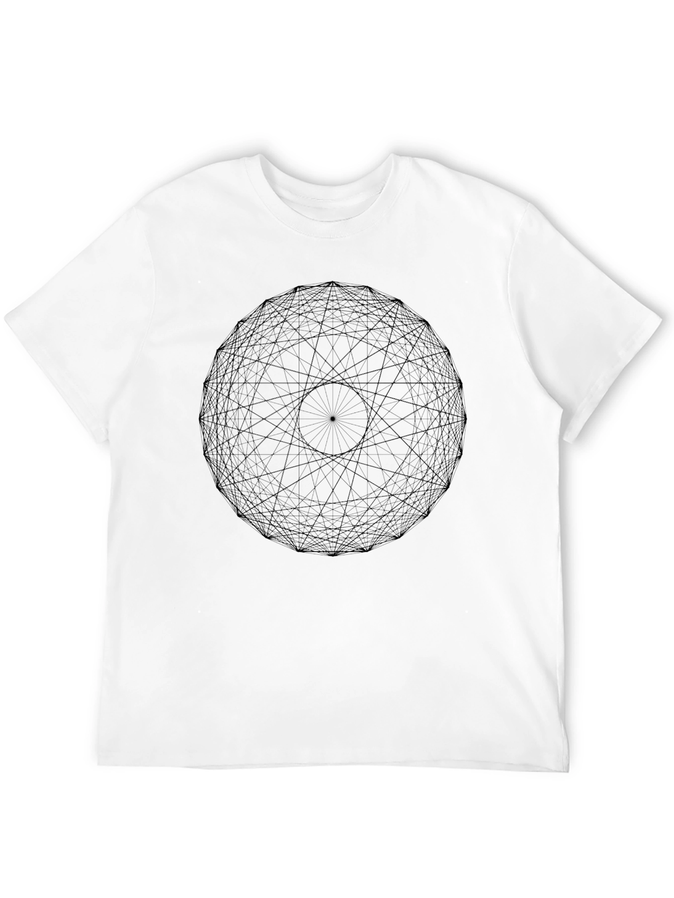 Geometric Line Art Black Graphic Tee