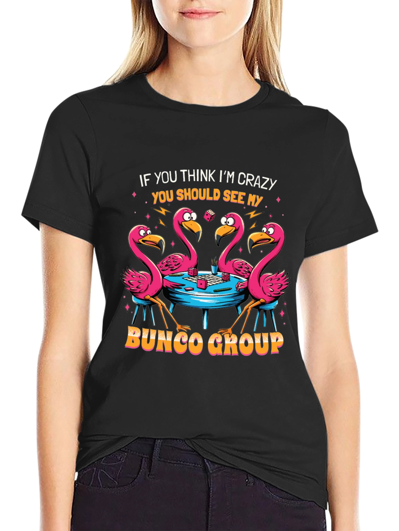 Crazy Bunco Group Flamingo Graphic Tee