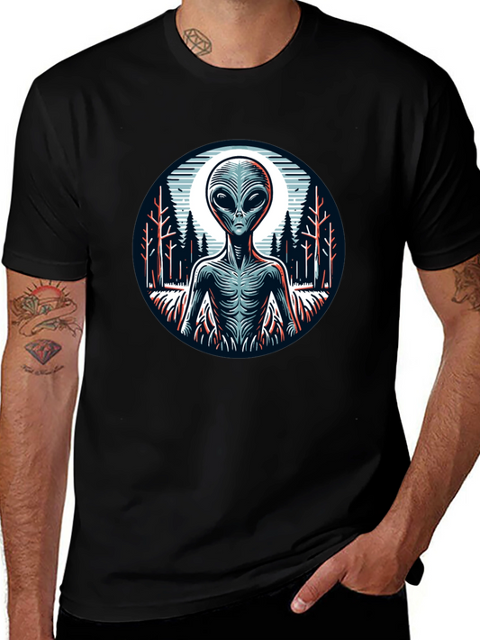 Alien Graphic Print Black T-Shirt