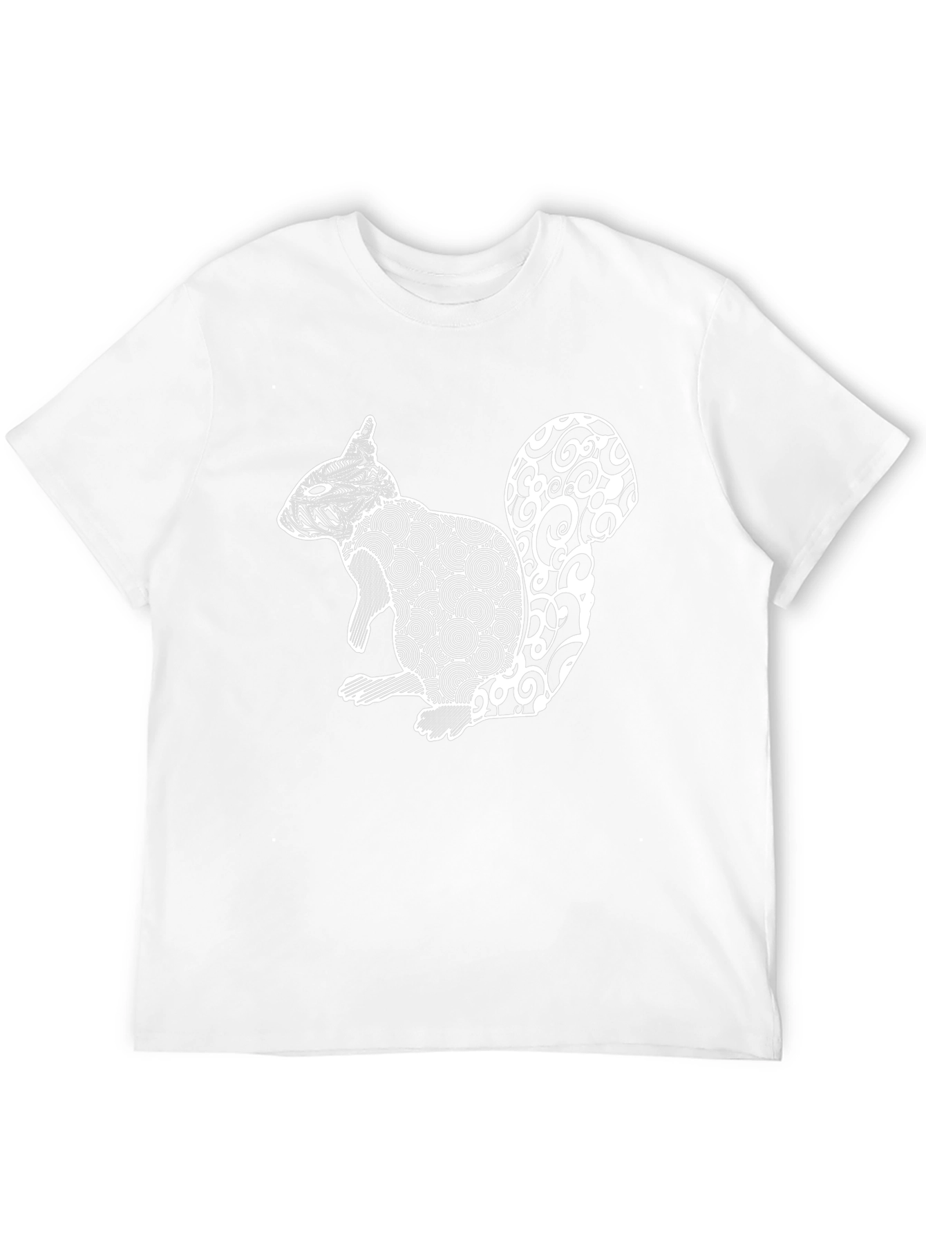 Abstract Squirrel Graphic Print Tee - Black