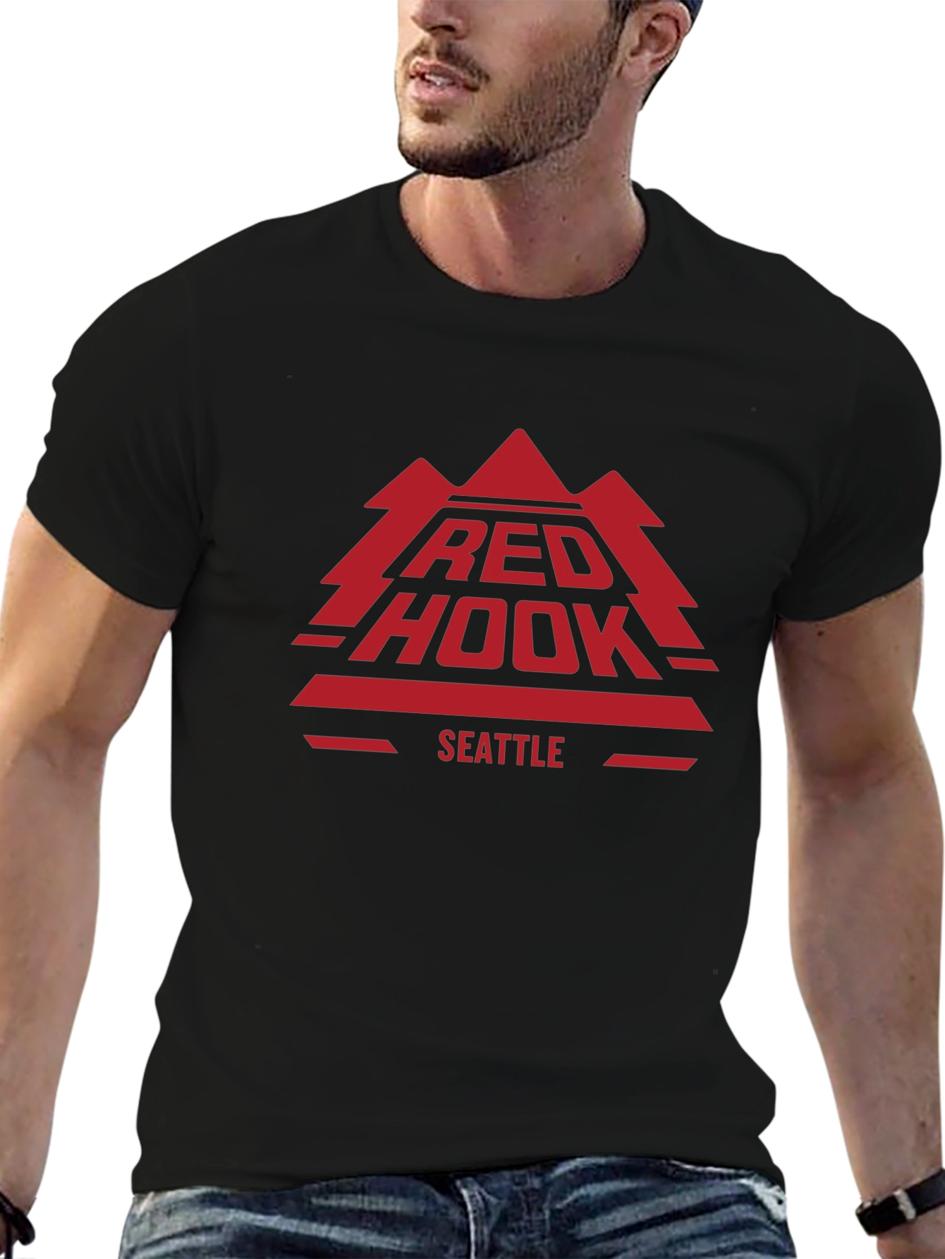 Red Hook Seattle Graphic T-Shirt - Black