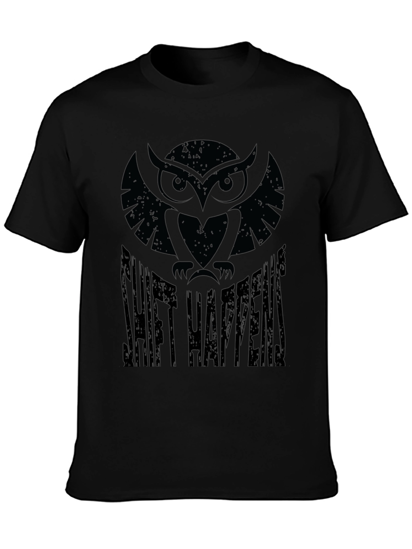 Shift Happens Owl Graphic Print Mens T-Shirt