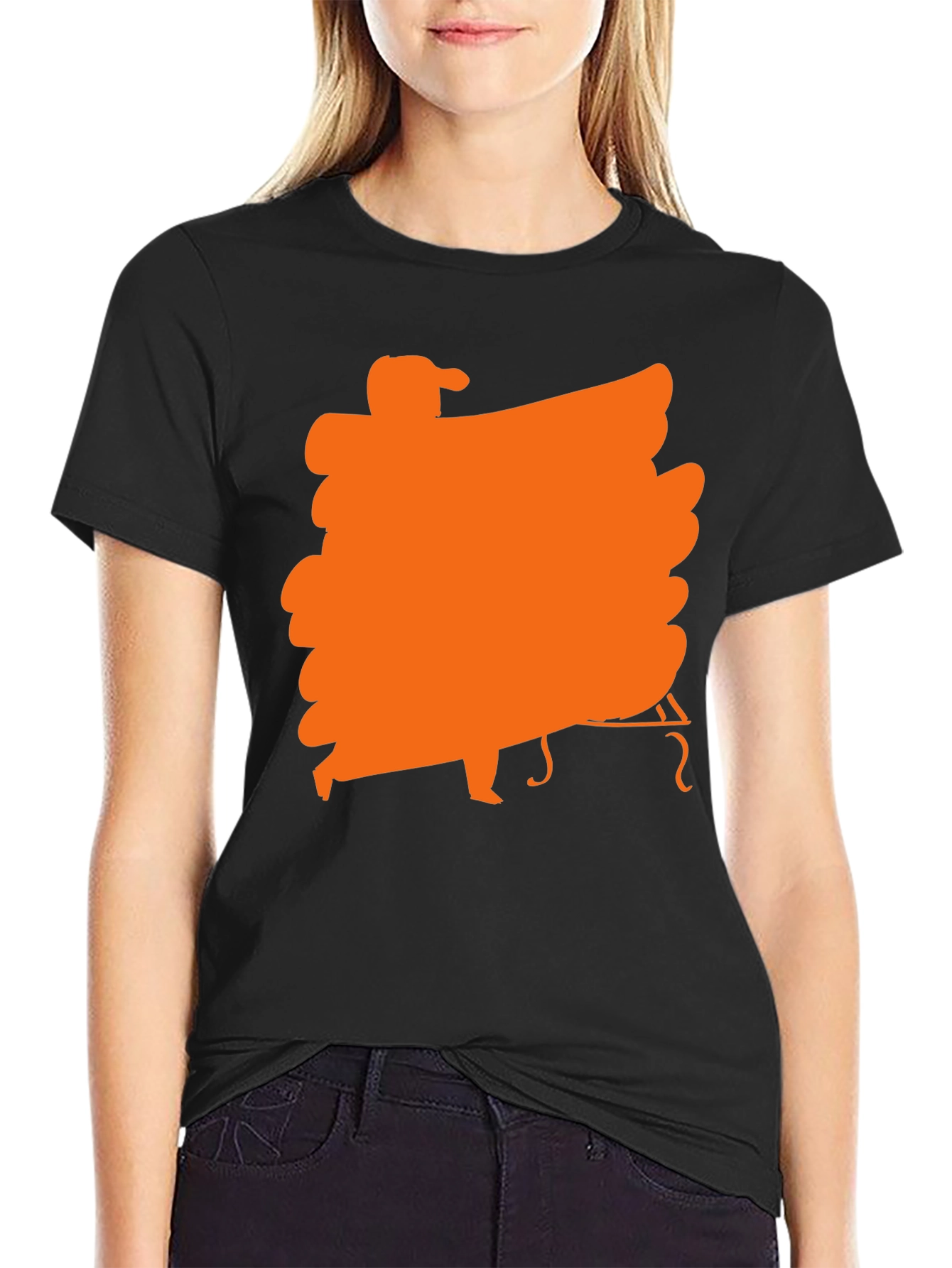 Black T-Shirt with Orange Musician Graphic