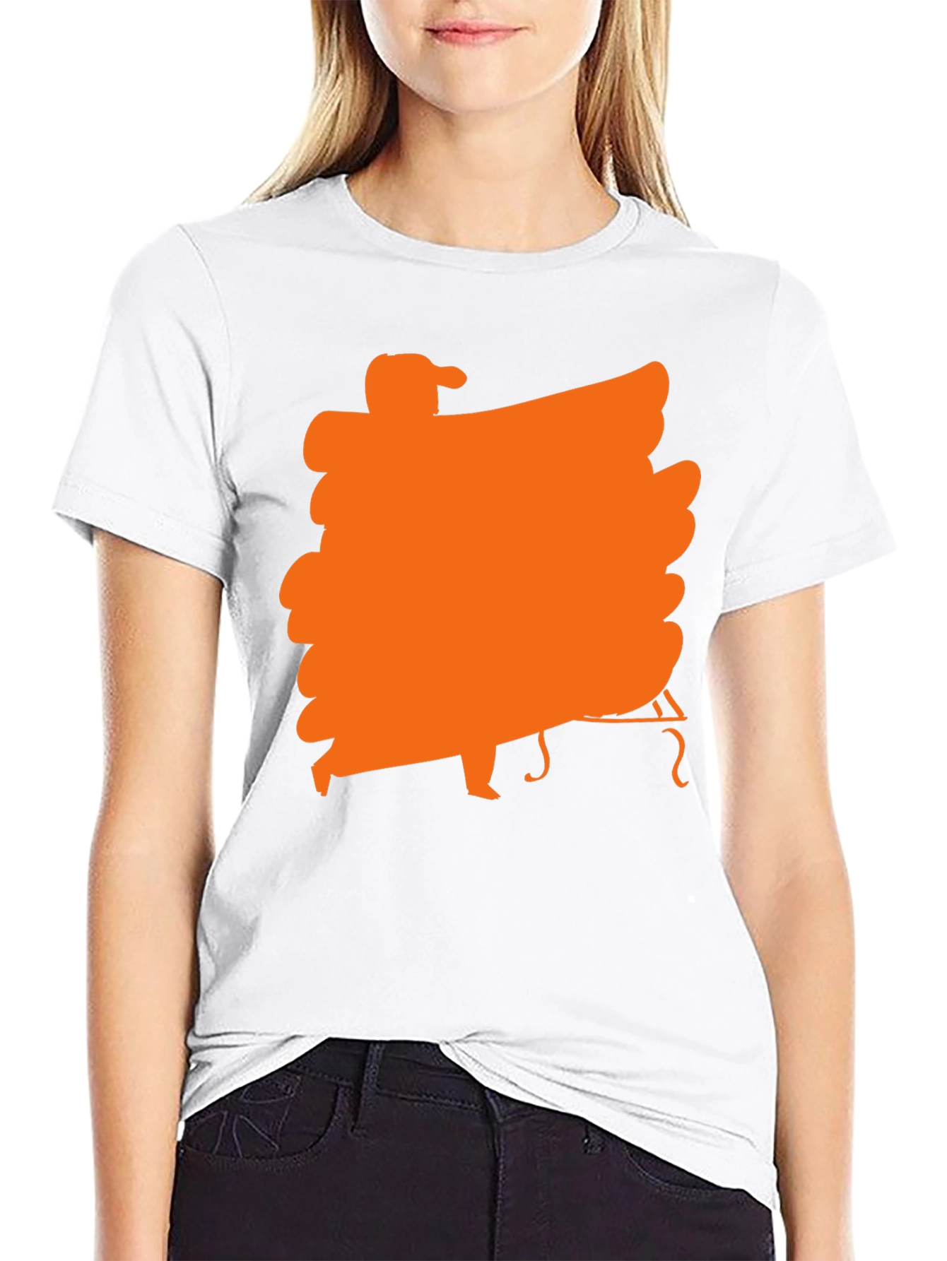 Black T-Shirt with Orange Musician Graphic
