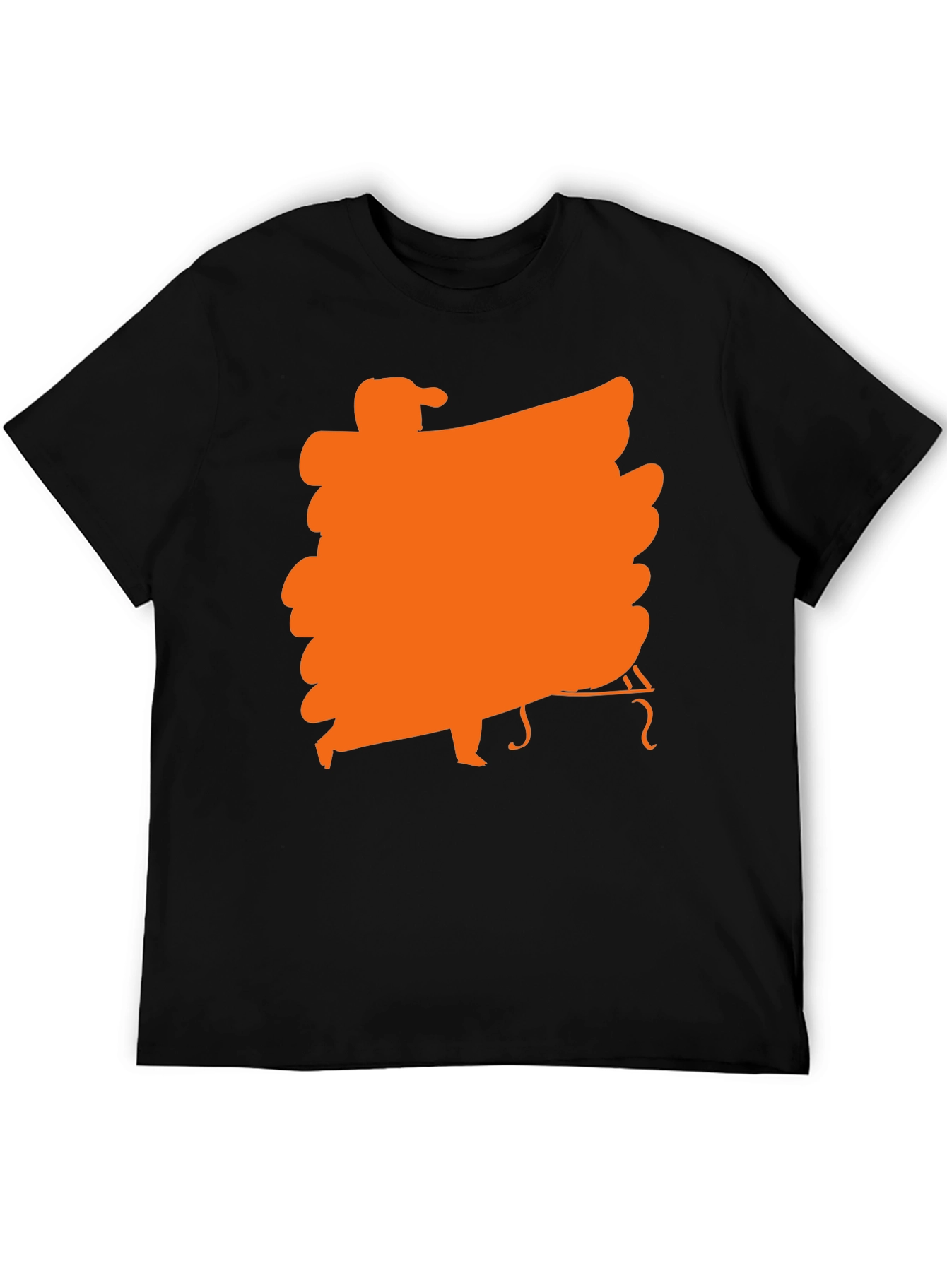 Black T-Shirt with Orange Musician Graphic