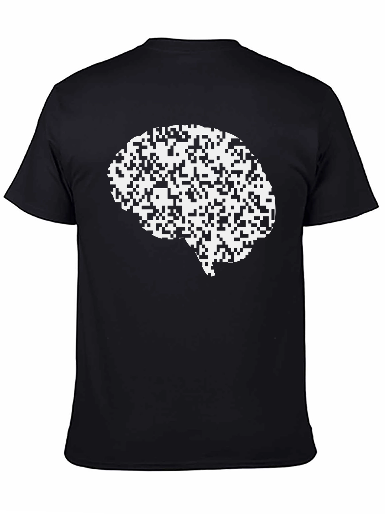 Brain Pixel Art Black T-Shirt - Think Different