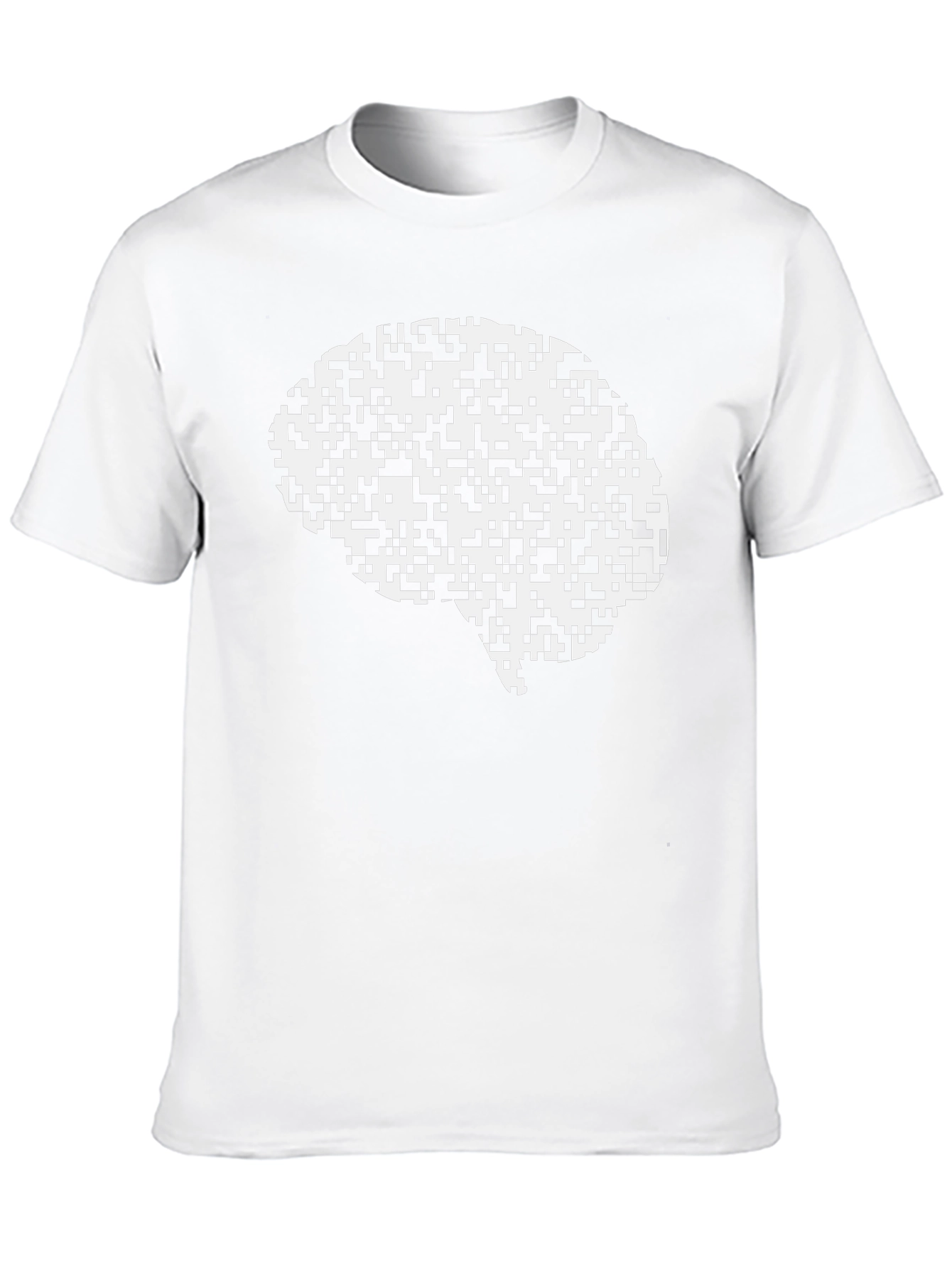 Brain Pixel Art Black T-Shirt - Think Different