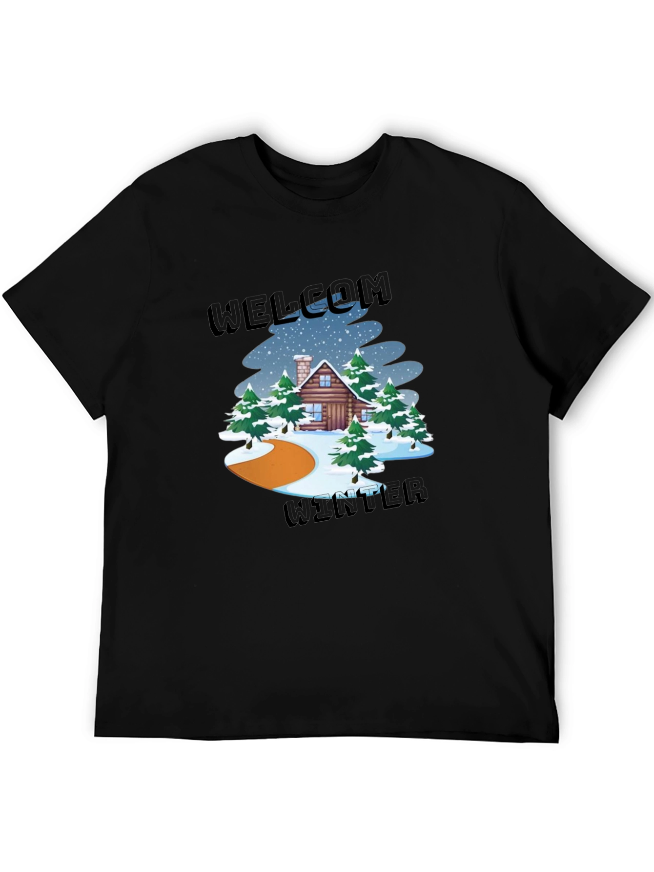 Welcome Winter Cabin Graphic Tee