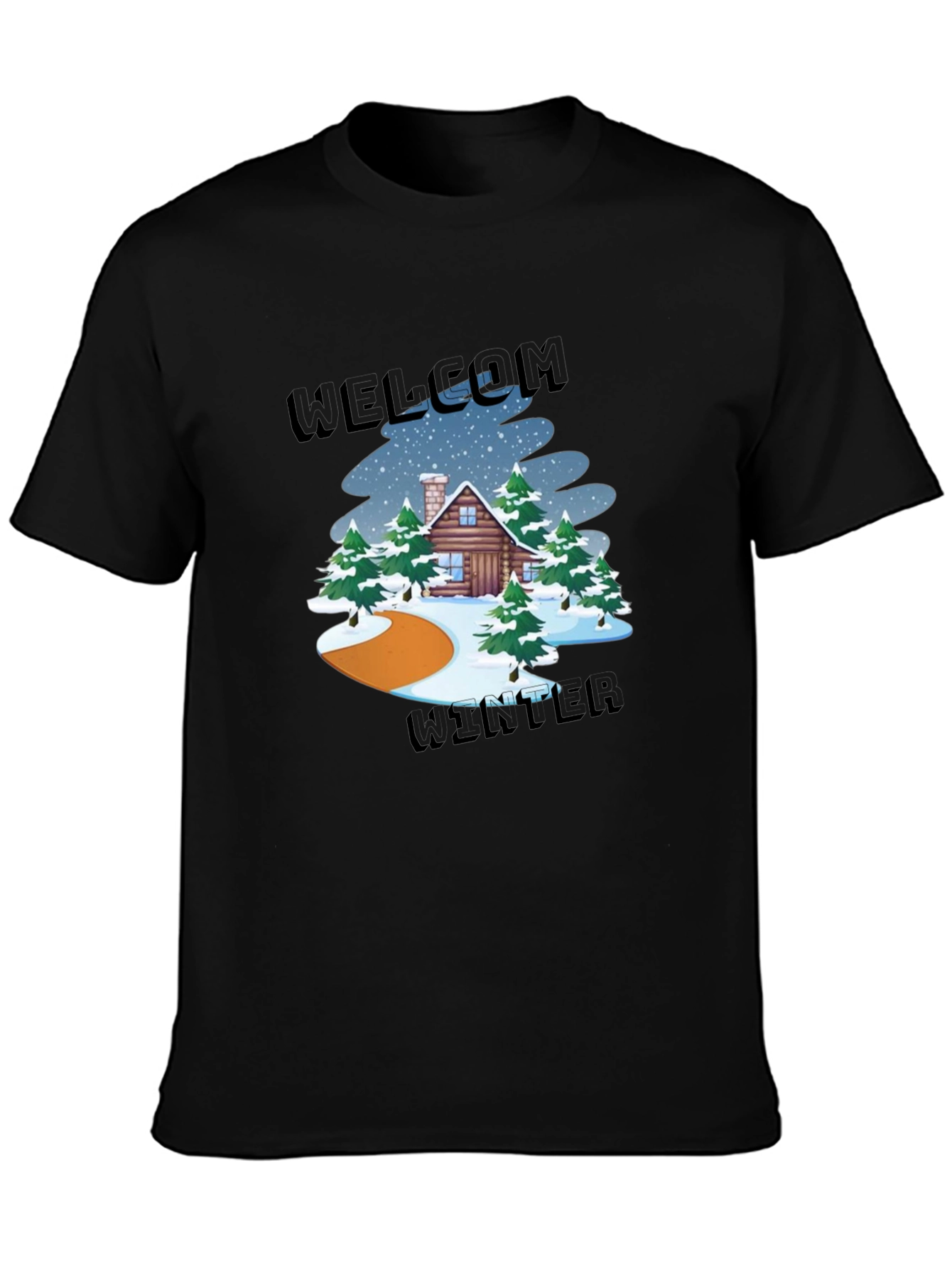 Welcome Winter Cabin Graphic Tee
