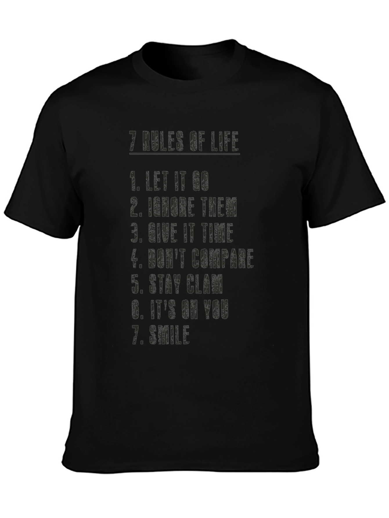 7 Rules of Life Graphic Print T-Shirt