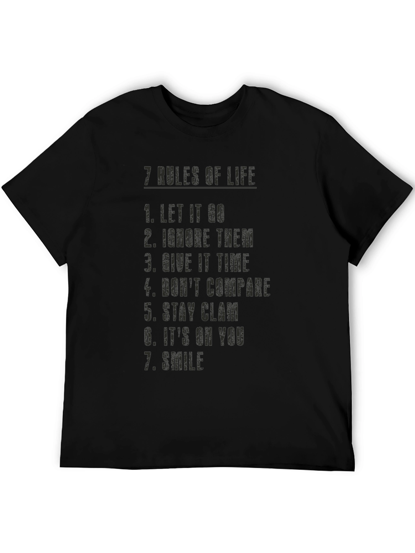 7 Rules of Life Graphic Print T-Shirt