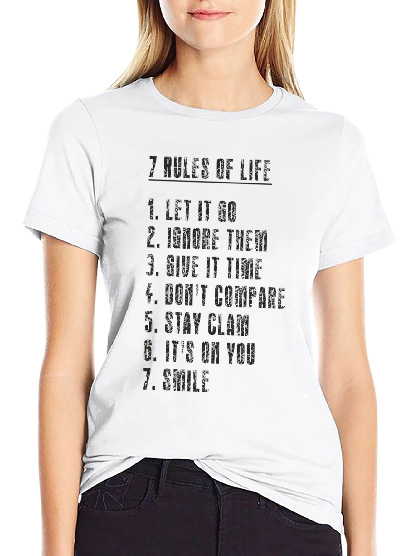 7 Rules of Life Graphic Print T-Shirt