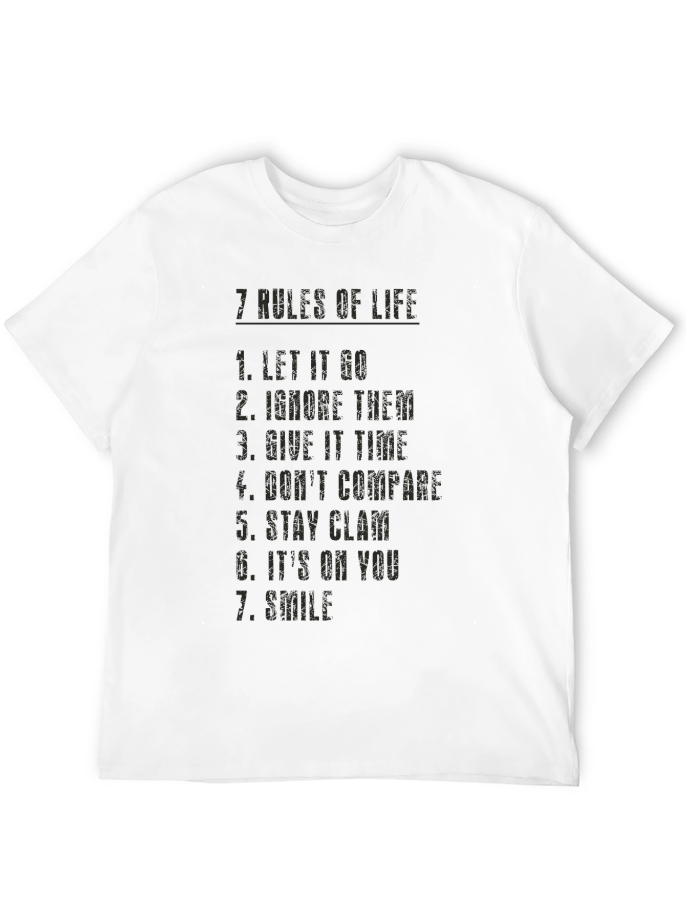 7 Rules of Life Graphic Print T-Shirt