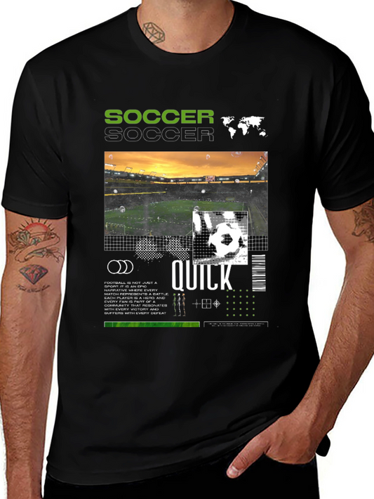 Soccer Graphic Print T-Shirt - Modern Style