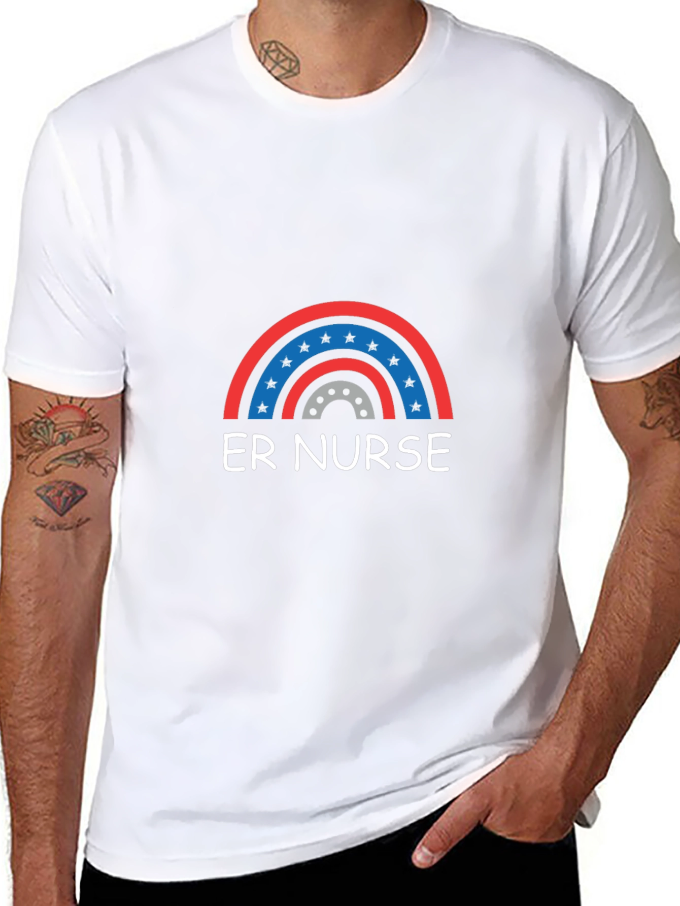 ER Nurse Rainbow T-Shirt - Unisex Cotton Tee