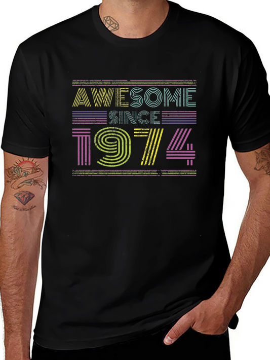 Awesome Since 1974 Graphic Tee - Retro Birthday Shirt