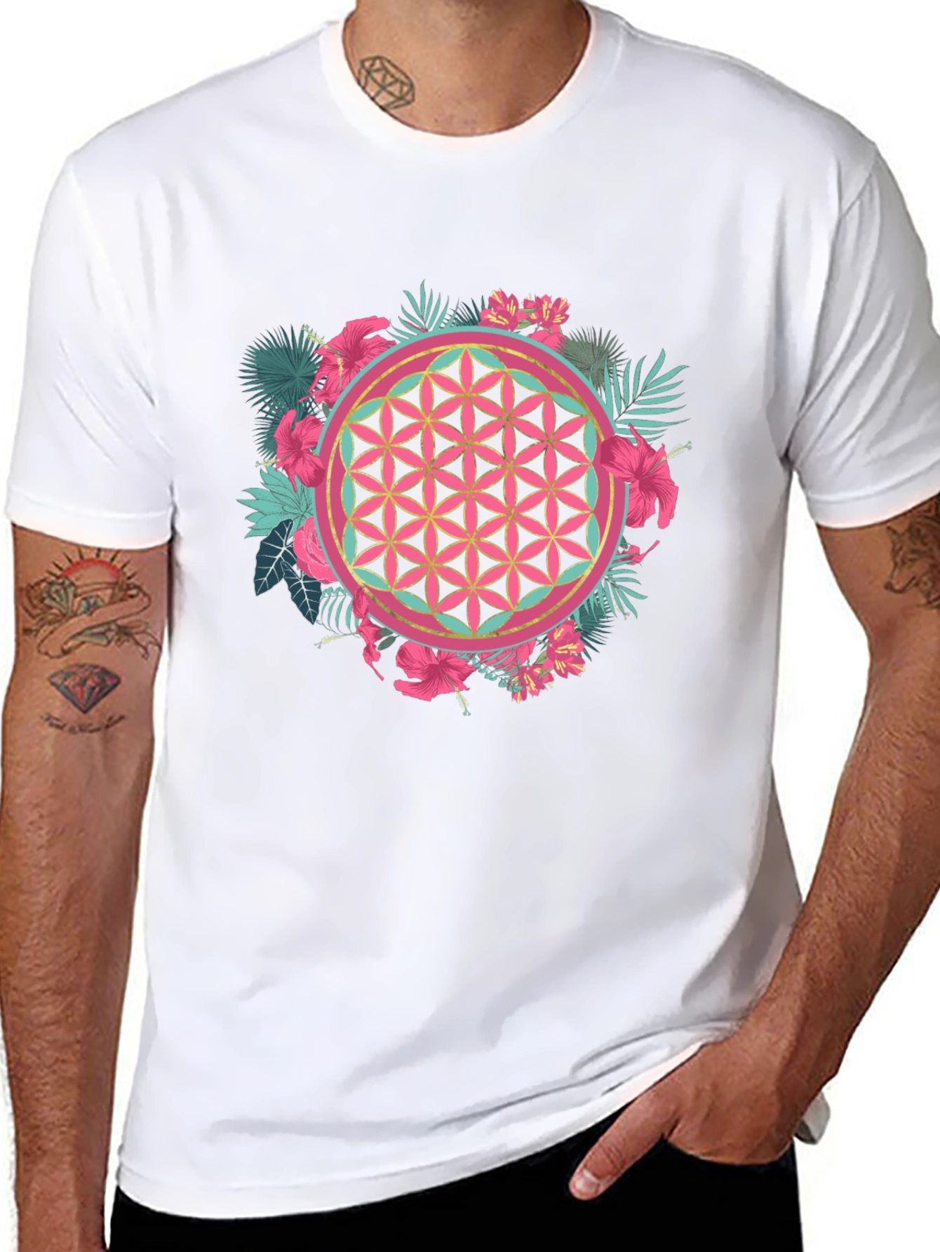 Tropical Flower of Life Graphic Tee