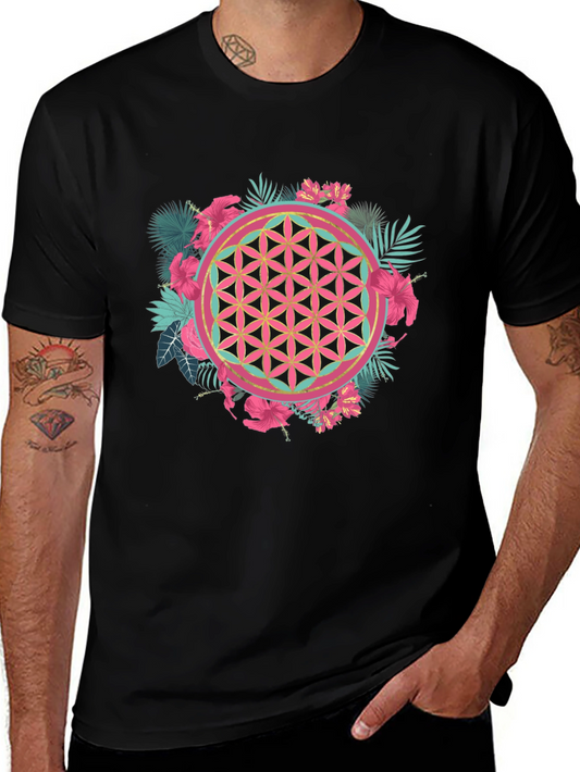 Tropical Flower of Life Graphic Tee