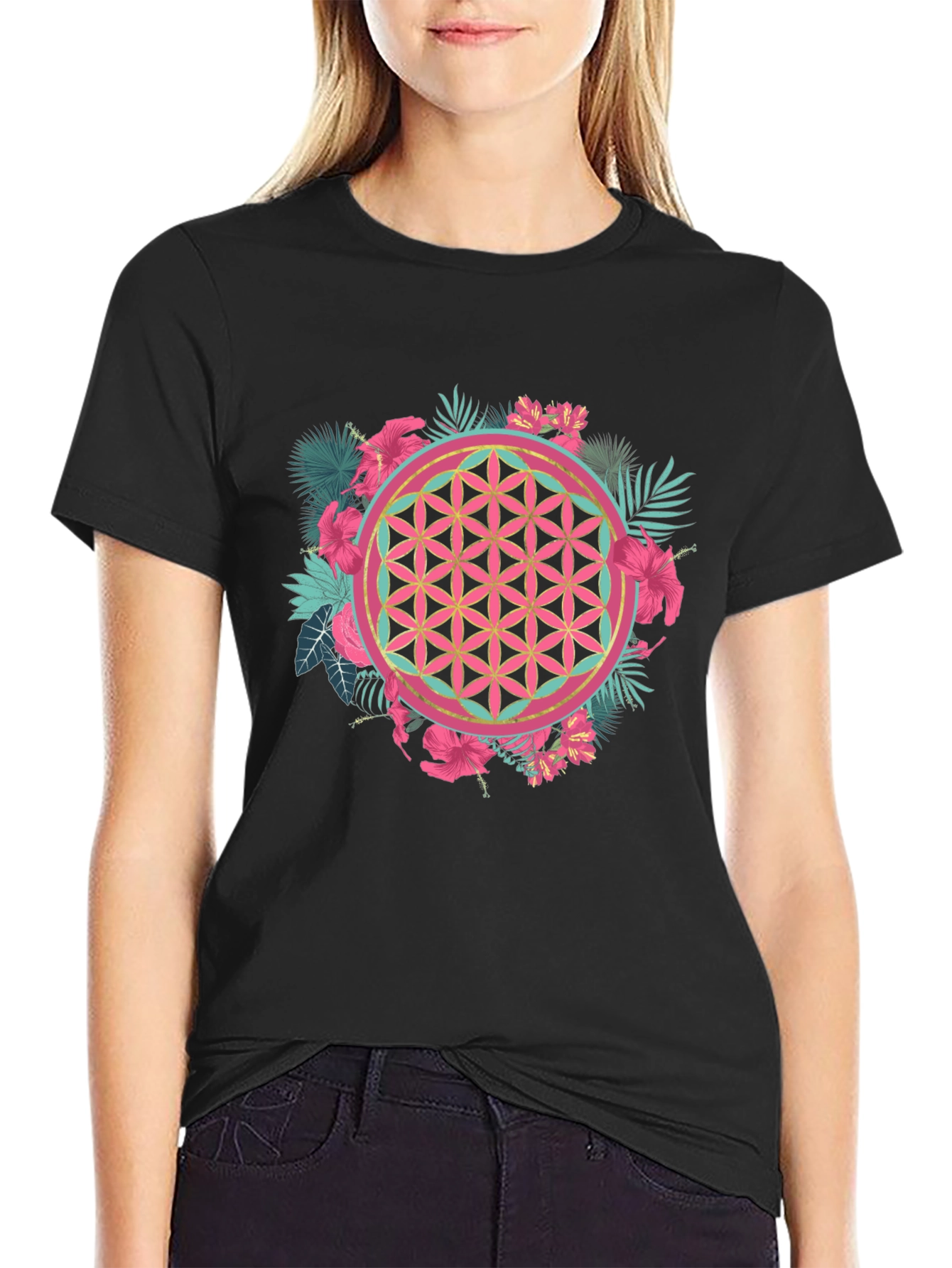 Tropical Flower of Life Graphic Tee