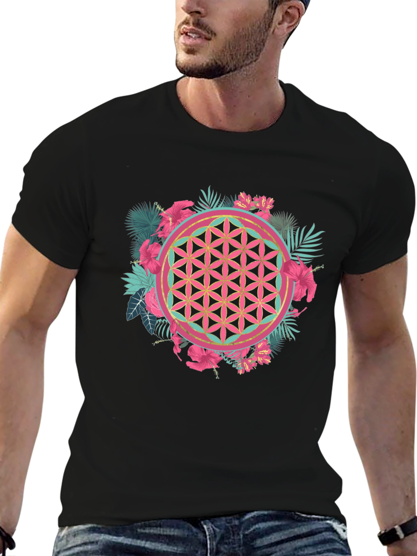 Tropical Flower of Life Graphic Tee