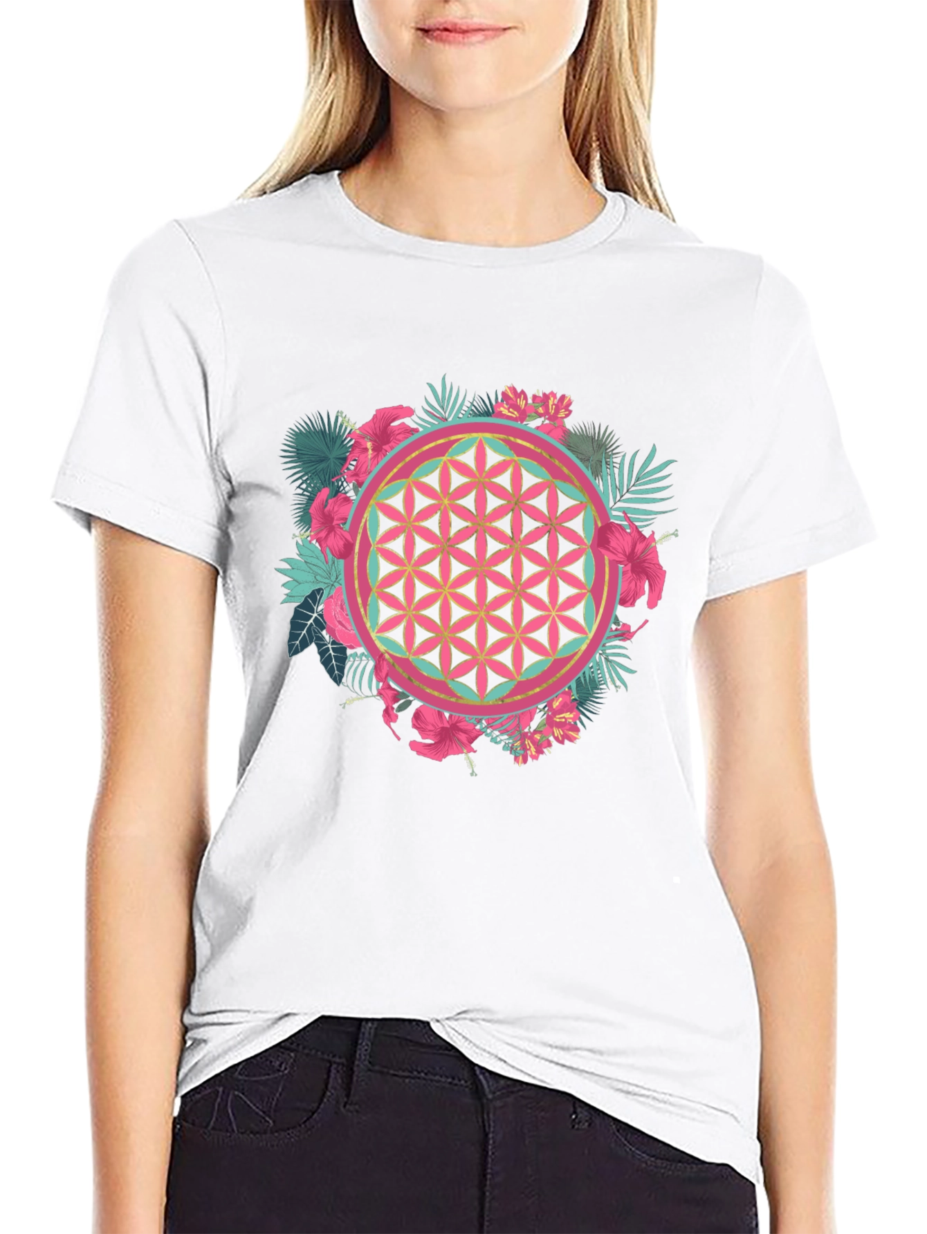 Tropical Flower of Life Graphic Tee