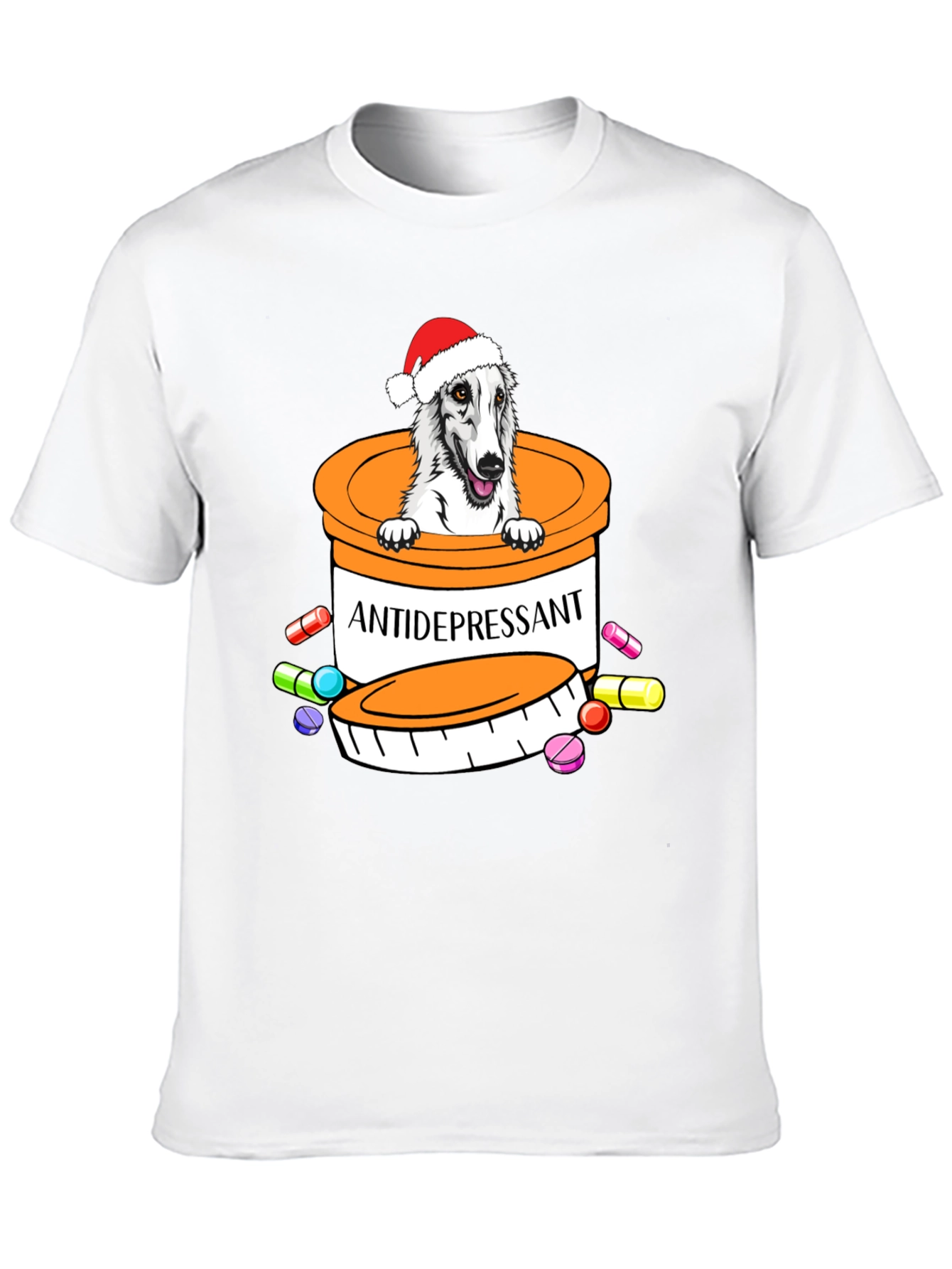 Antidepressant Dog Pill Bottle Graphic T-Shirt