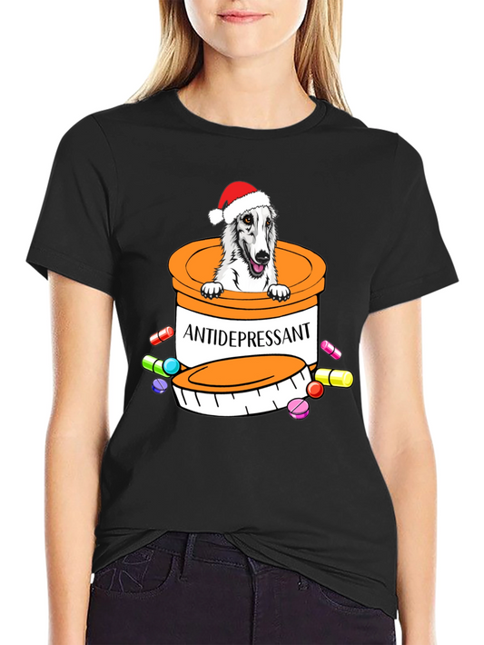 Antidepressant Dog Pill Bottle Graphic T-Shirt