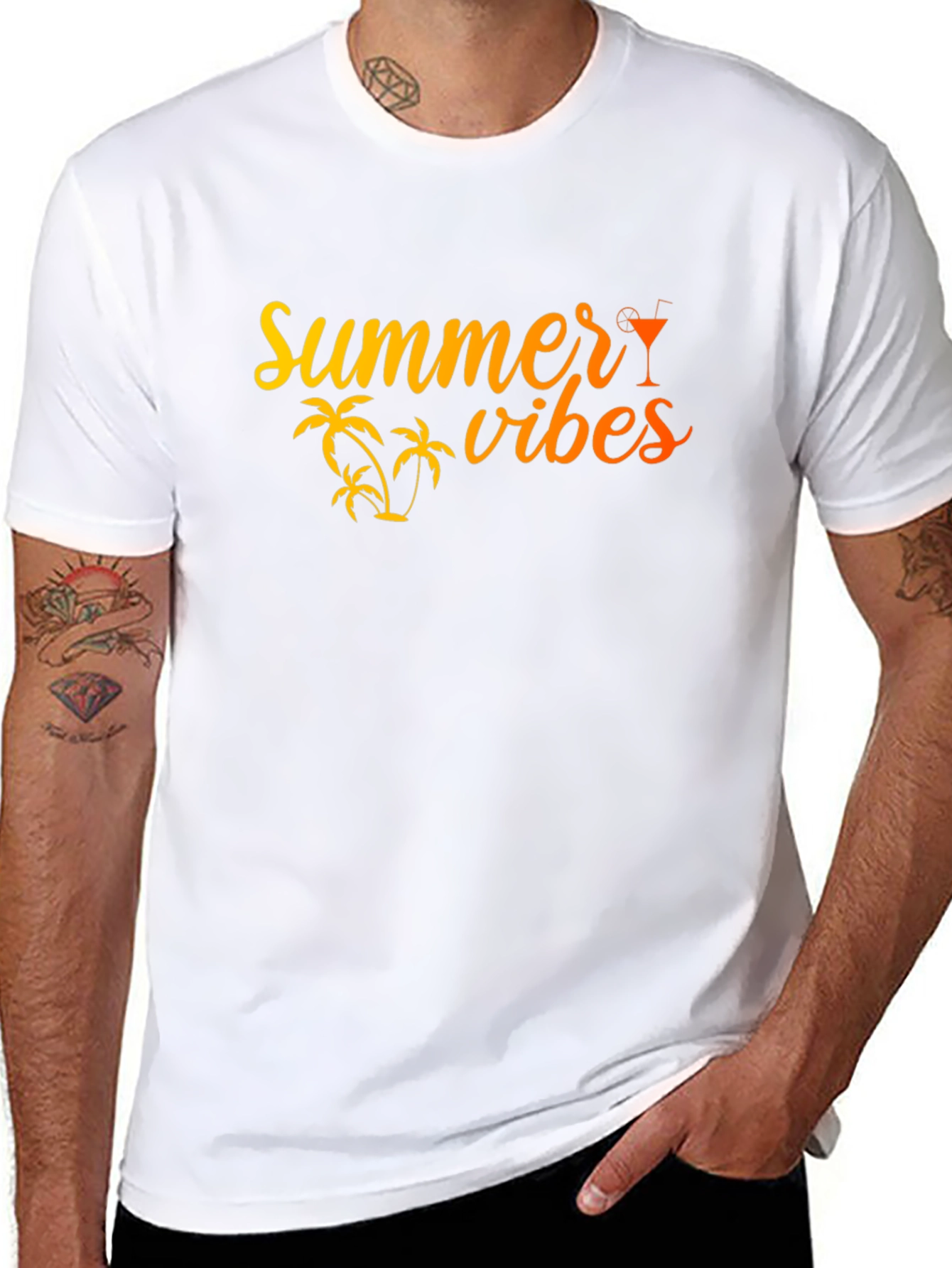 Summer Vibes Black Graphic Tee