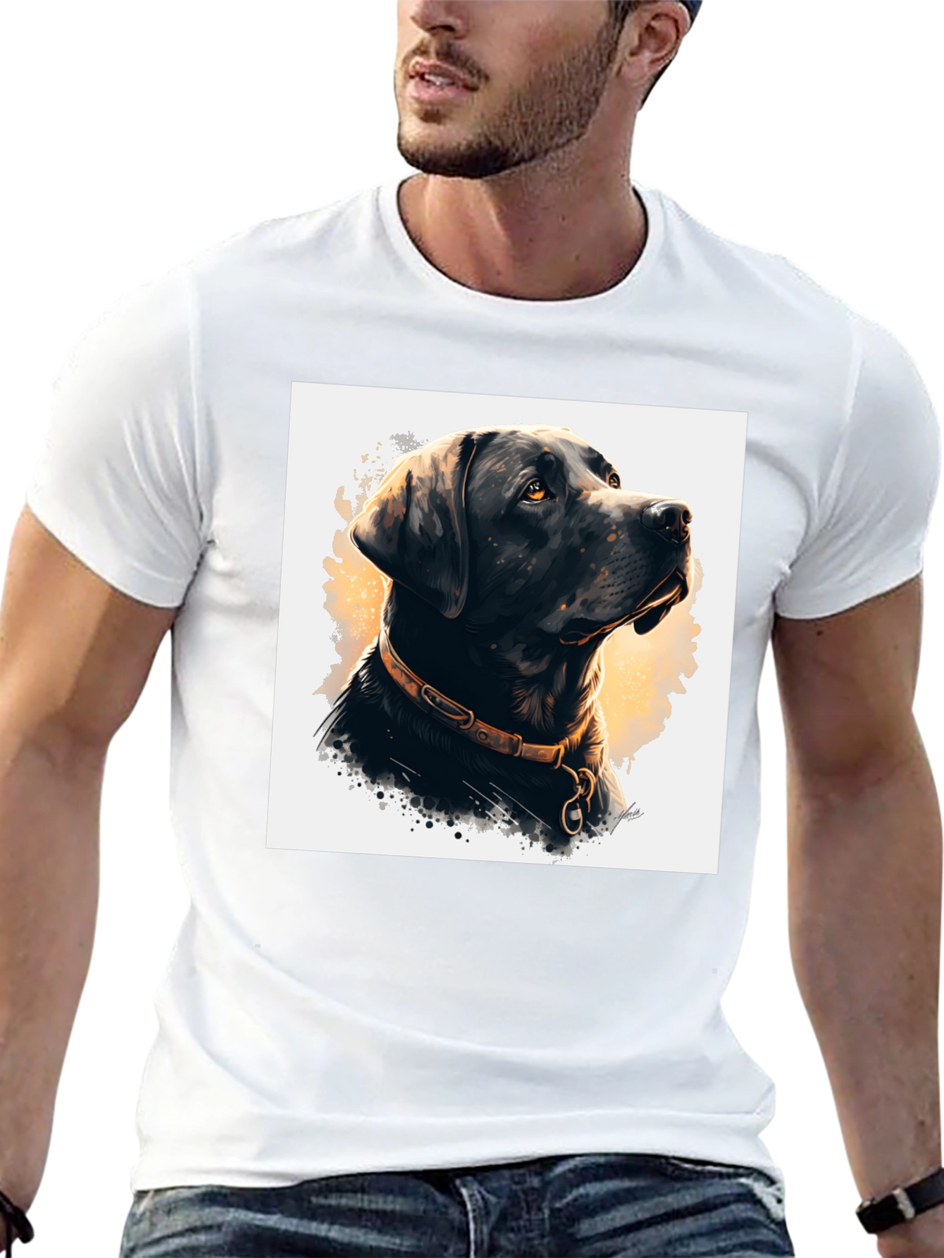 Black Dog Portrait Graphic Tee