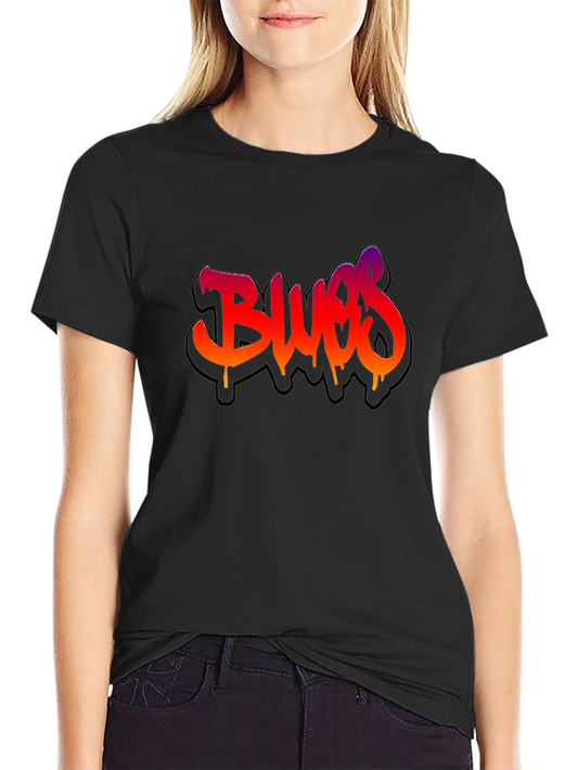 Graffiti Blues Graphic Black T-Shirt
