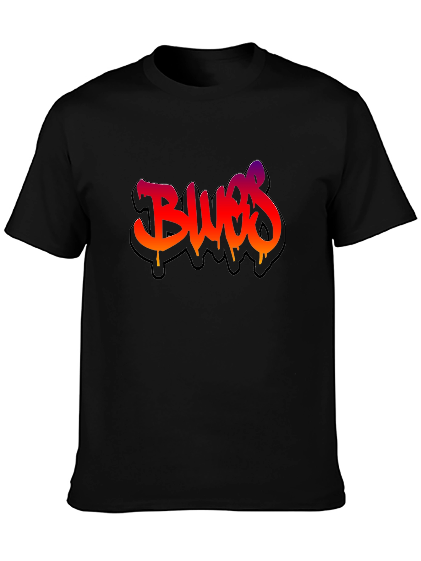Graffiti Blues Graphic Black T-Shirt