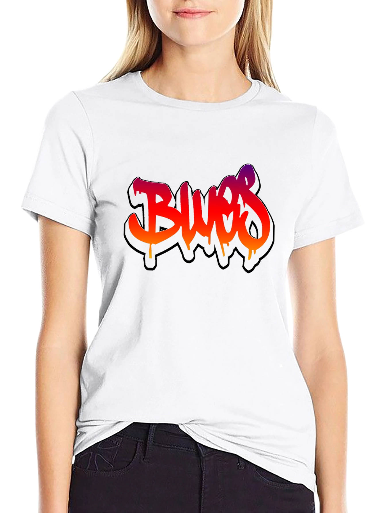 Graffiti Blues Graphic Black T-Shirt